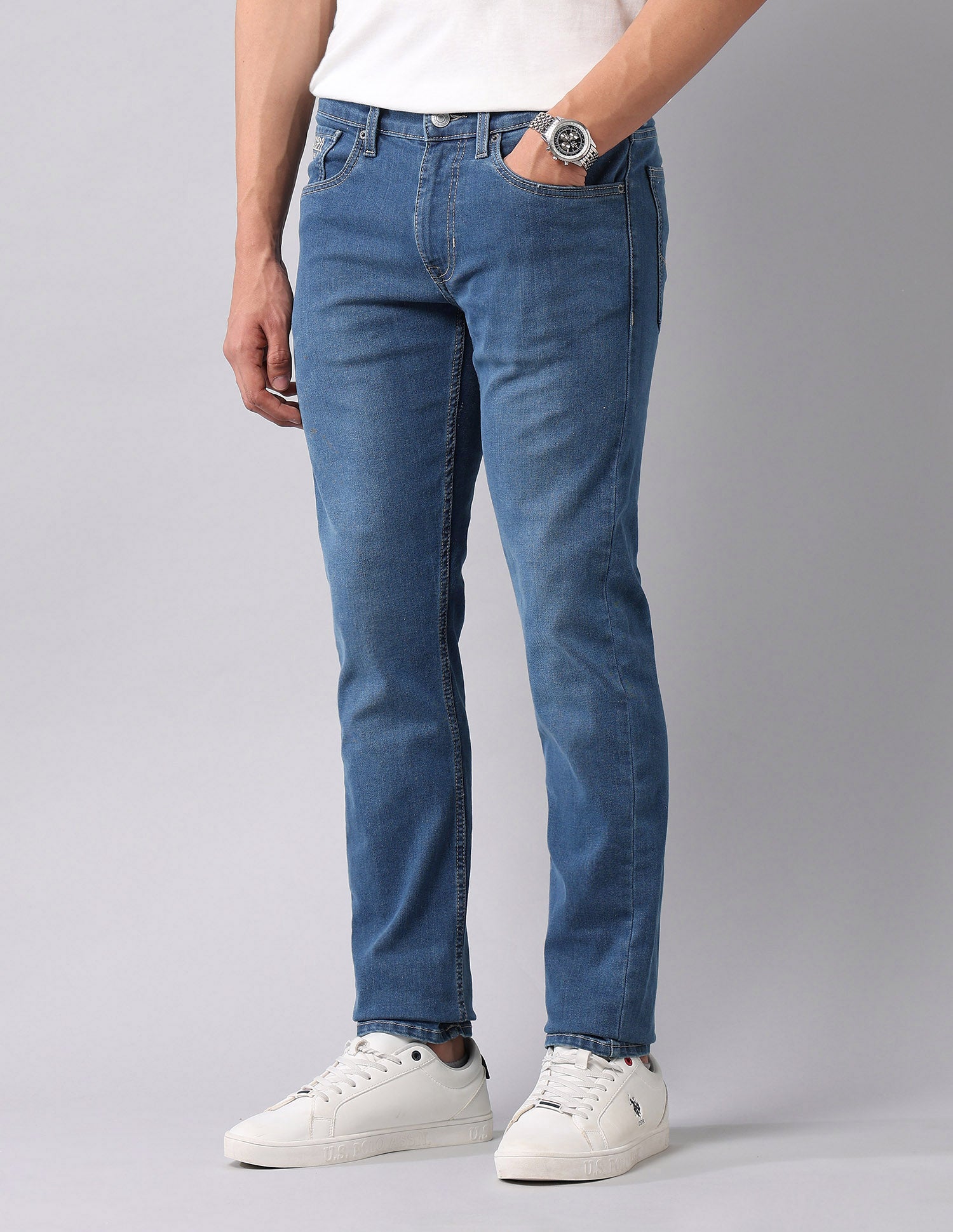 Regallo Skinny Fit Blue Jeans Blue - U.S. Polo Assn. India | Large