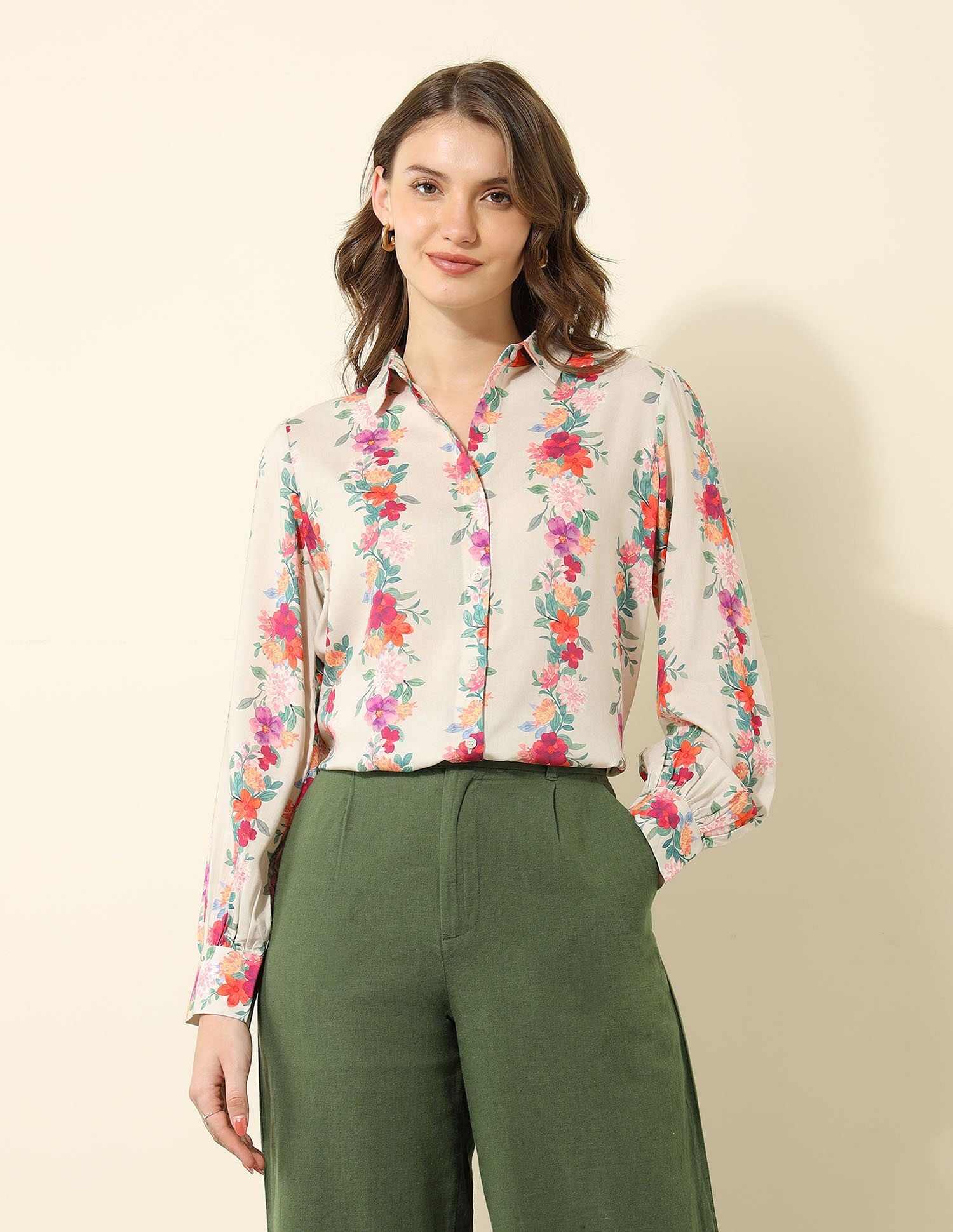 Floral Printed Regular Fit Shirt