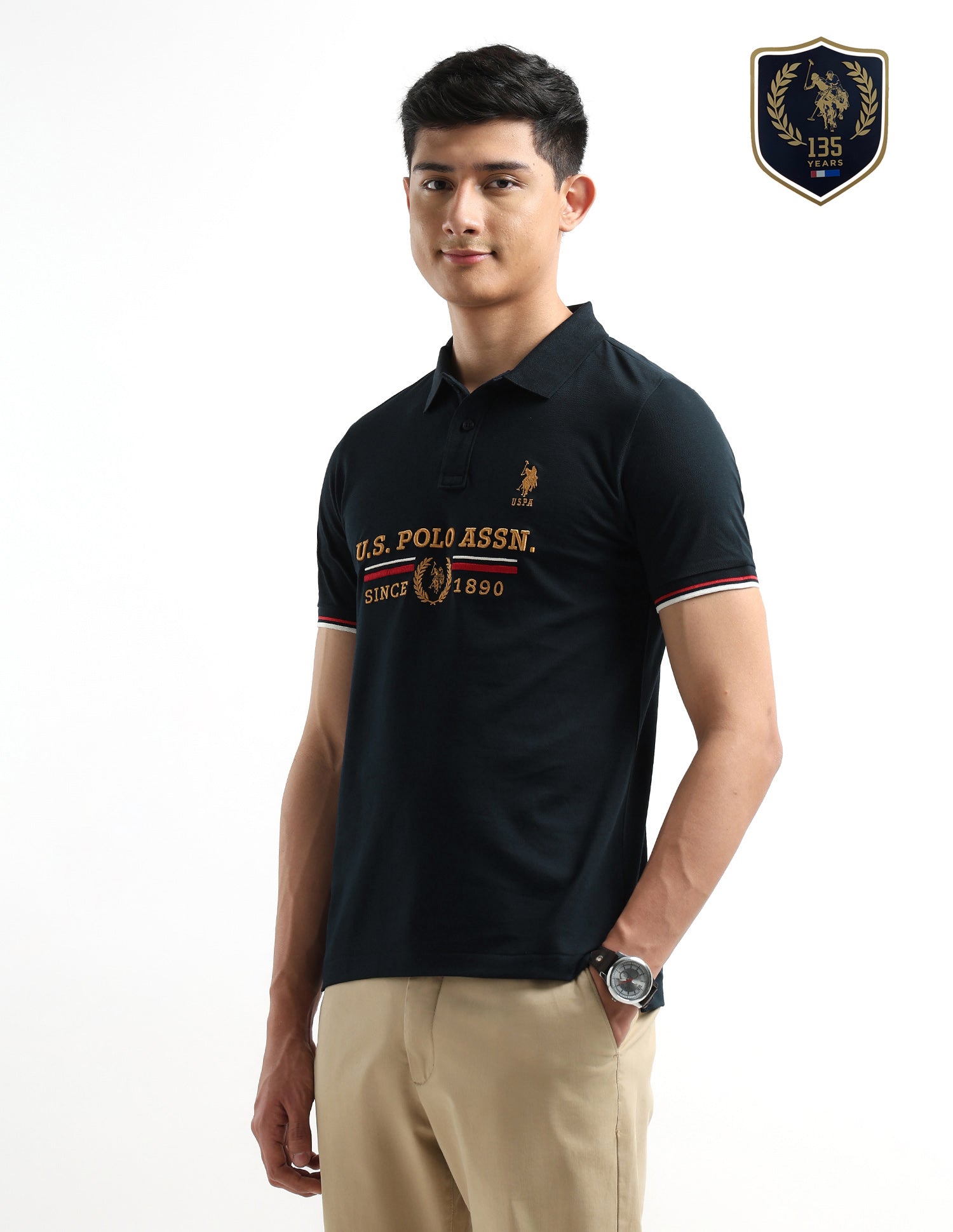 Brand Embroidered Regular Fit Polo Shirt