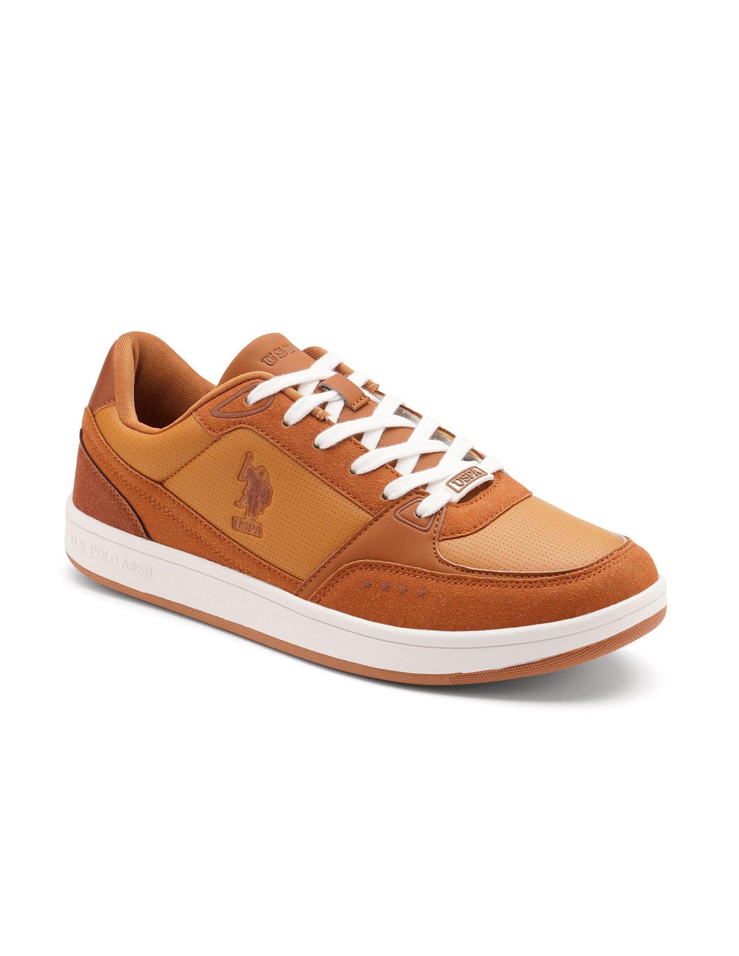 Men Landwin Tan Retro Court Sneakers Tan - U.S. POLO ASSN. | Large