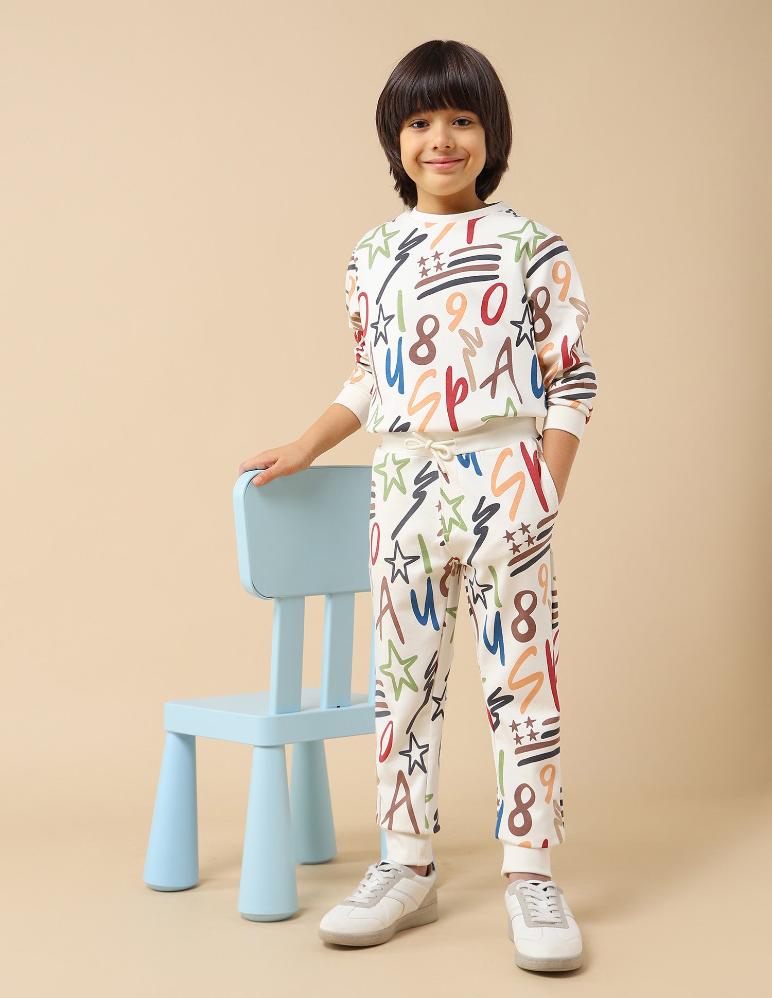 Boys All-Over Printed Regular Fit Joggers