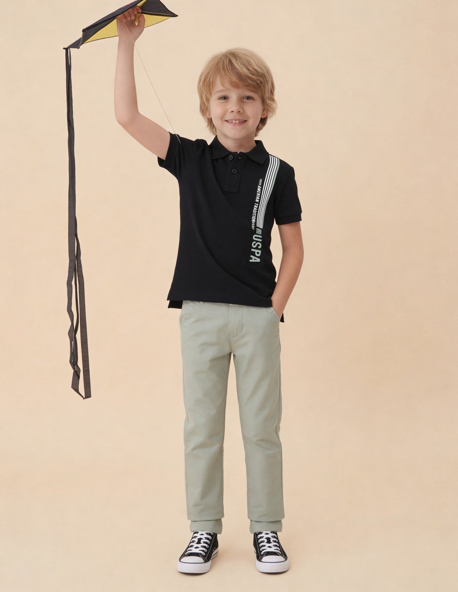 Textured Brand Stripe Regular Fit Polo Shirt