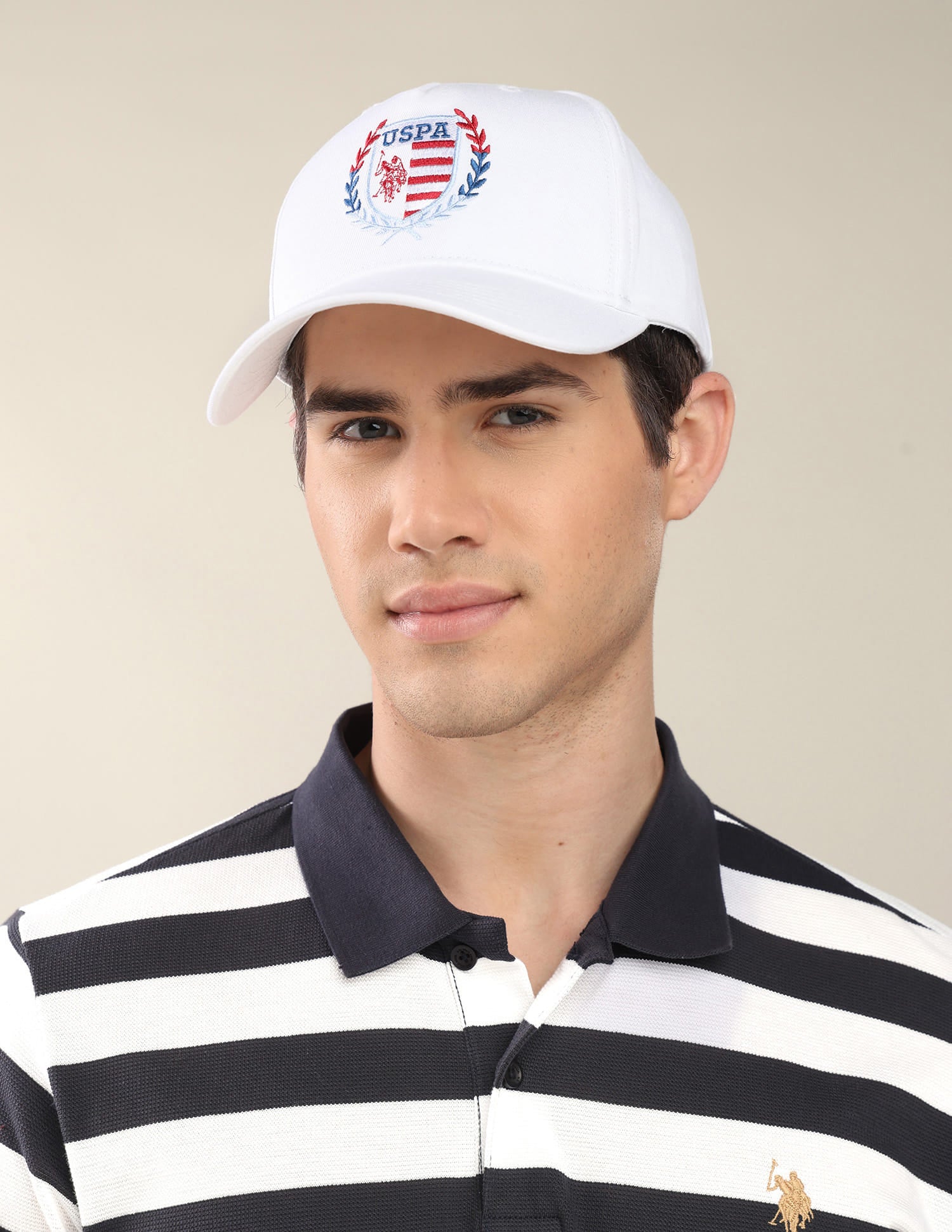 Brand Embroidered Twill Cap White - U.S. Polo Assn. India | Large