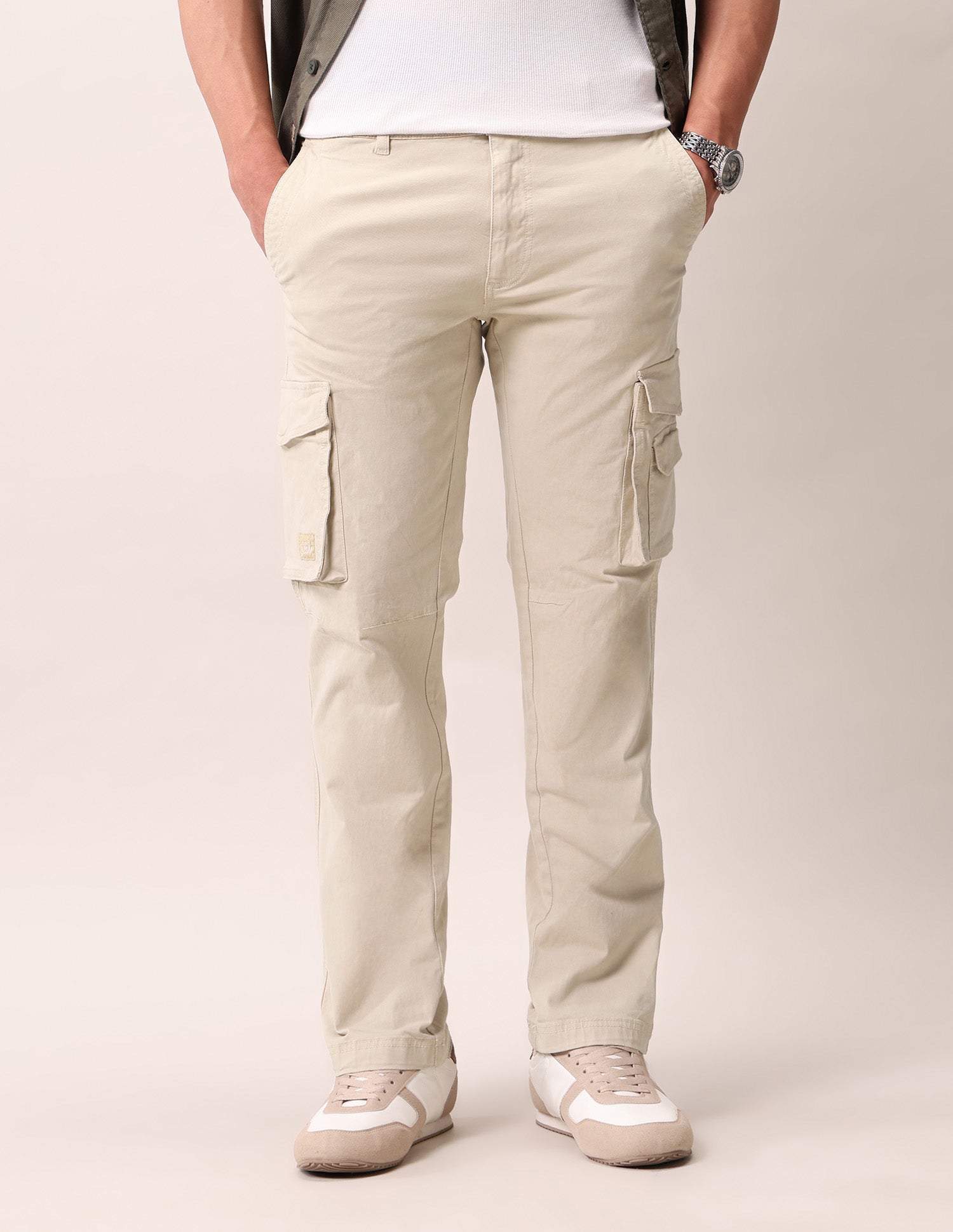 Twill Straight Fit Cargos Stone - U.S. Polo Assn. India | Large