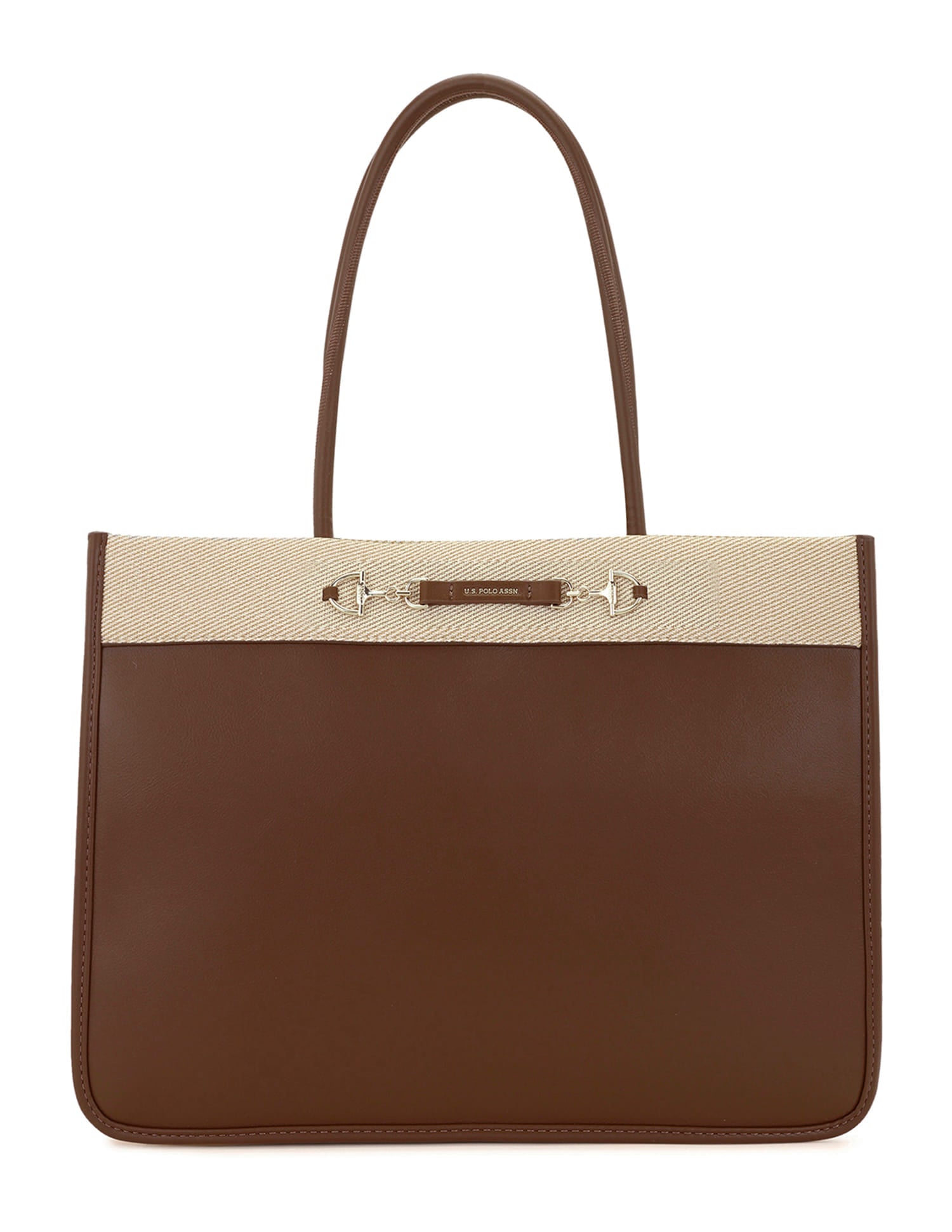 Aubrey 2.0 Colourblocked Tote Bag Brown - U.S. Polo Assn. India | Large