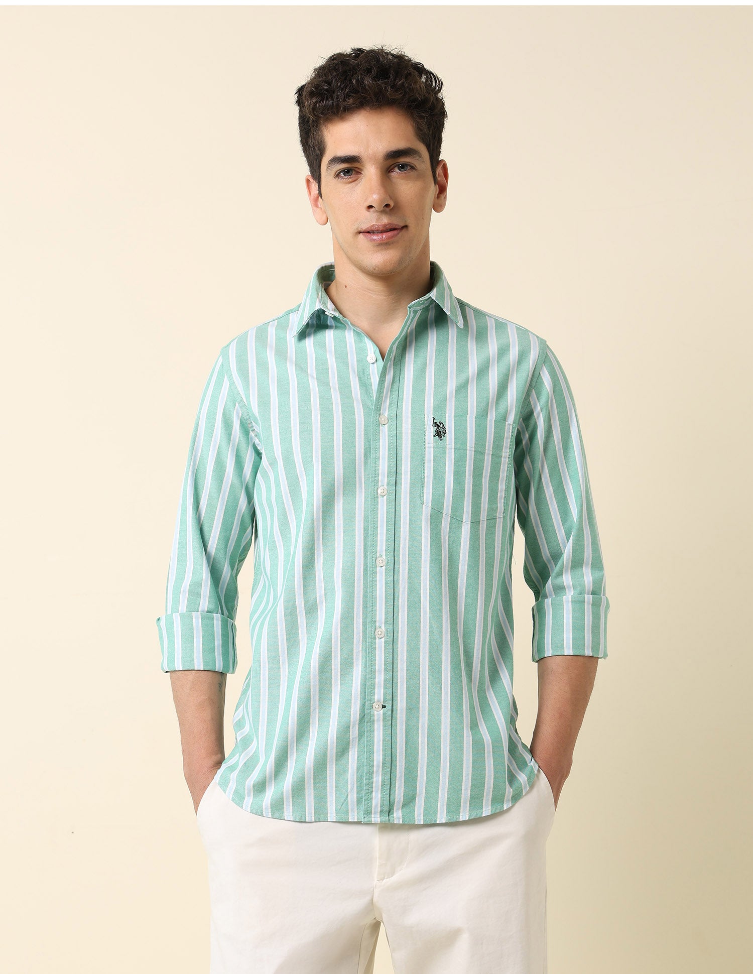 Pure Cotton Vertical Striped Shirt