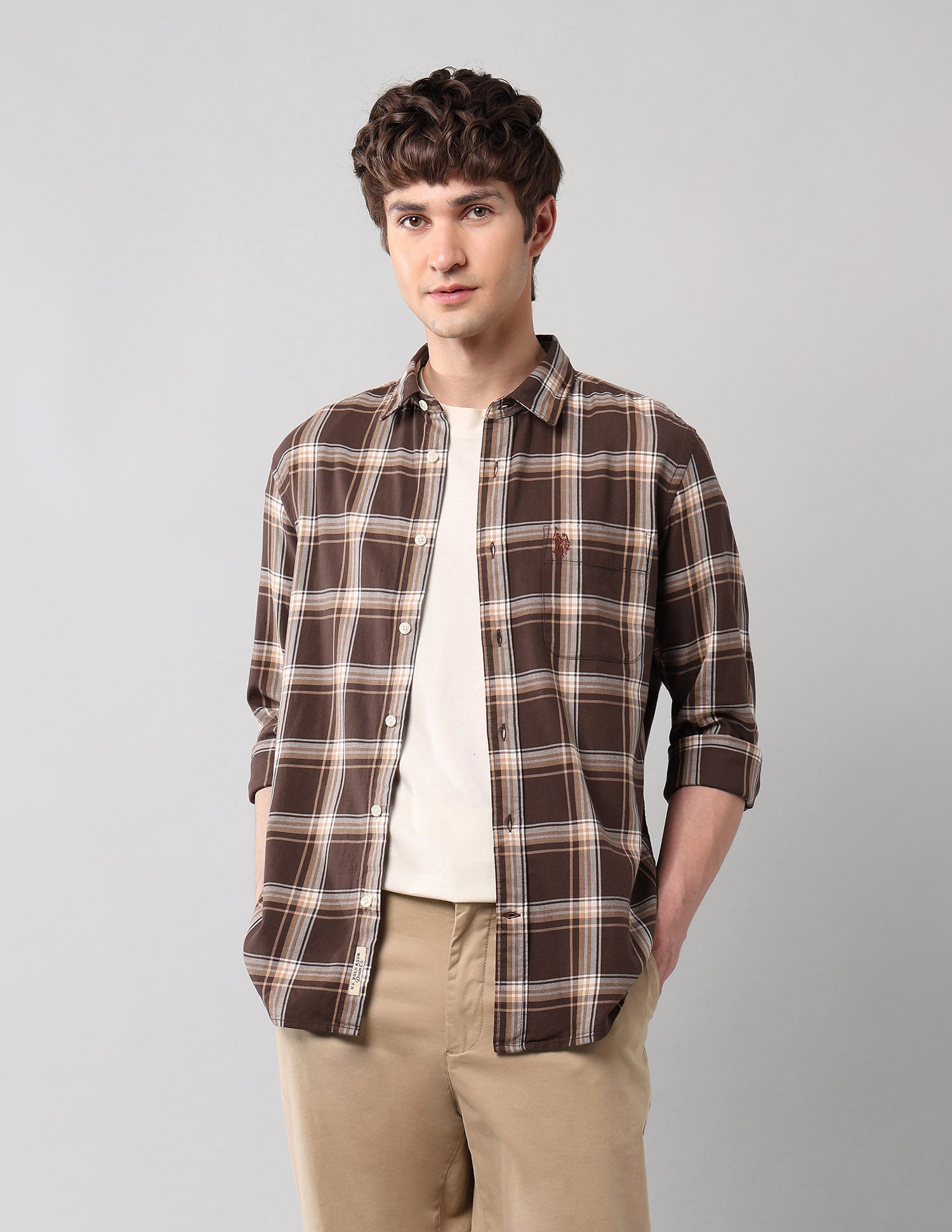 Grid Tattersall Checked Pure Cotton Shirt