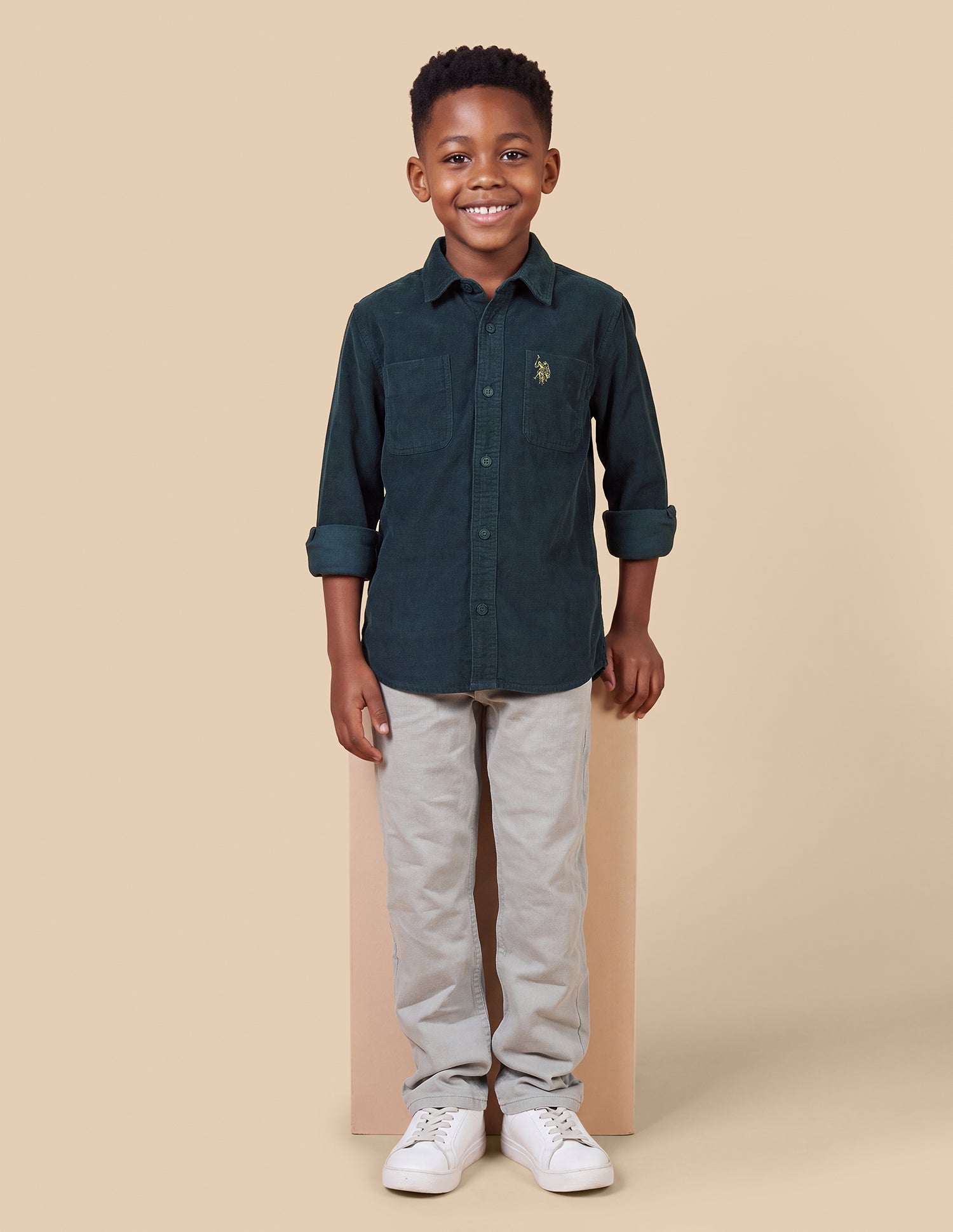 Corduroy Regular Fit Shirt Teal - U.S. Polo Assn. India | Large
