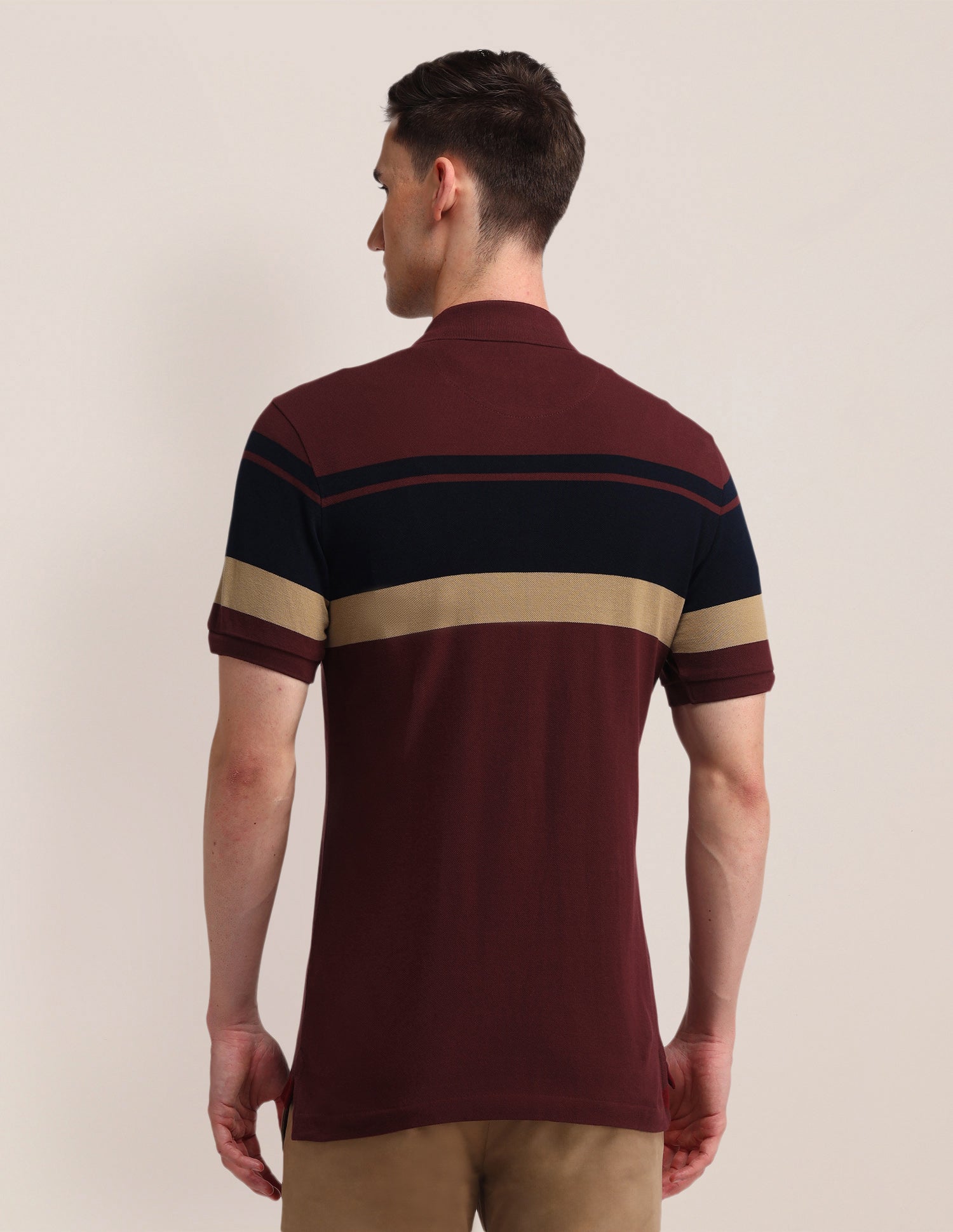 Horizontal Striped Slim Fit Polo Shirt Maroon - U.S. POLO ASSN. | Large