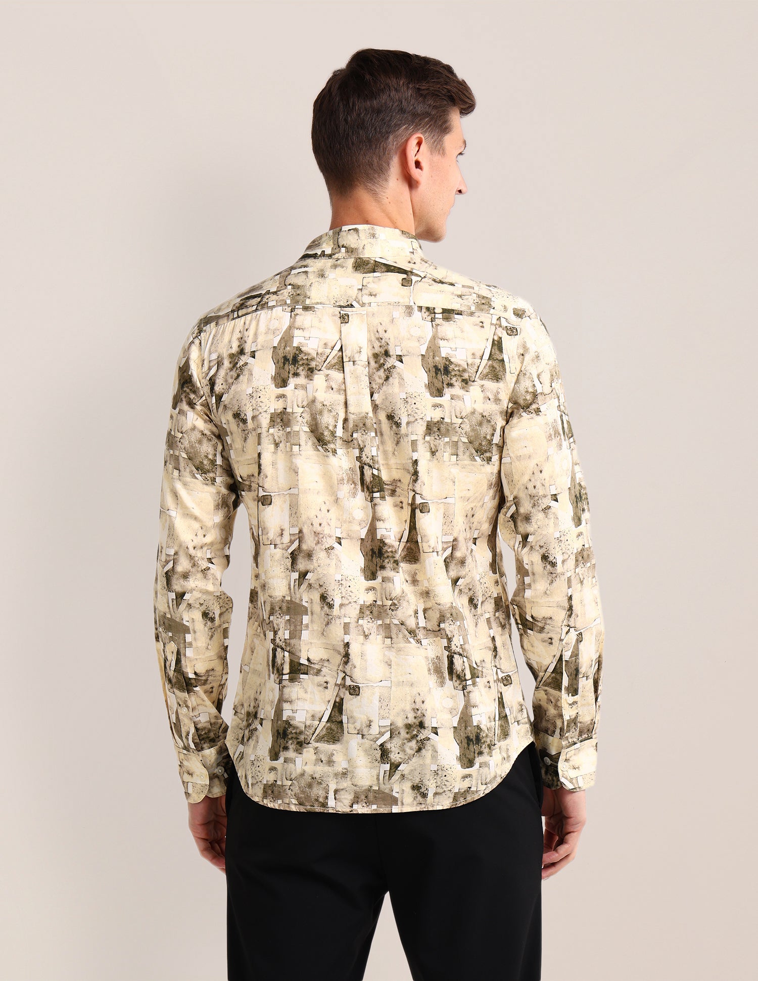 Abstract Regular Fit Shirt Beige - U.S. POLO ASSN. | Large