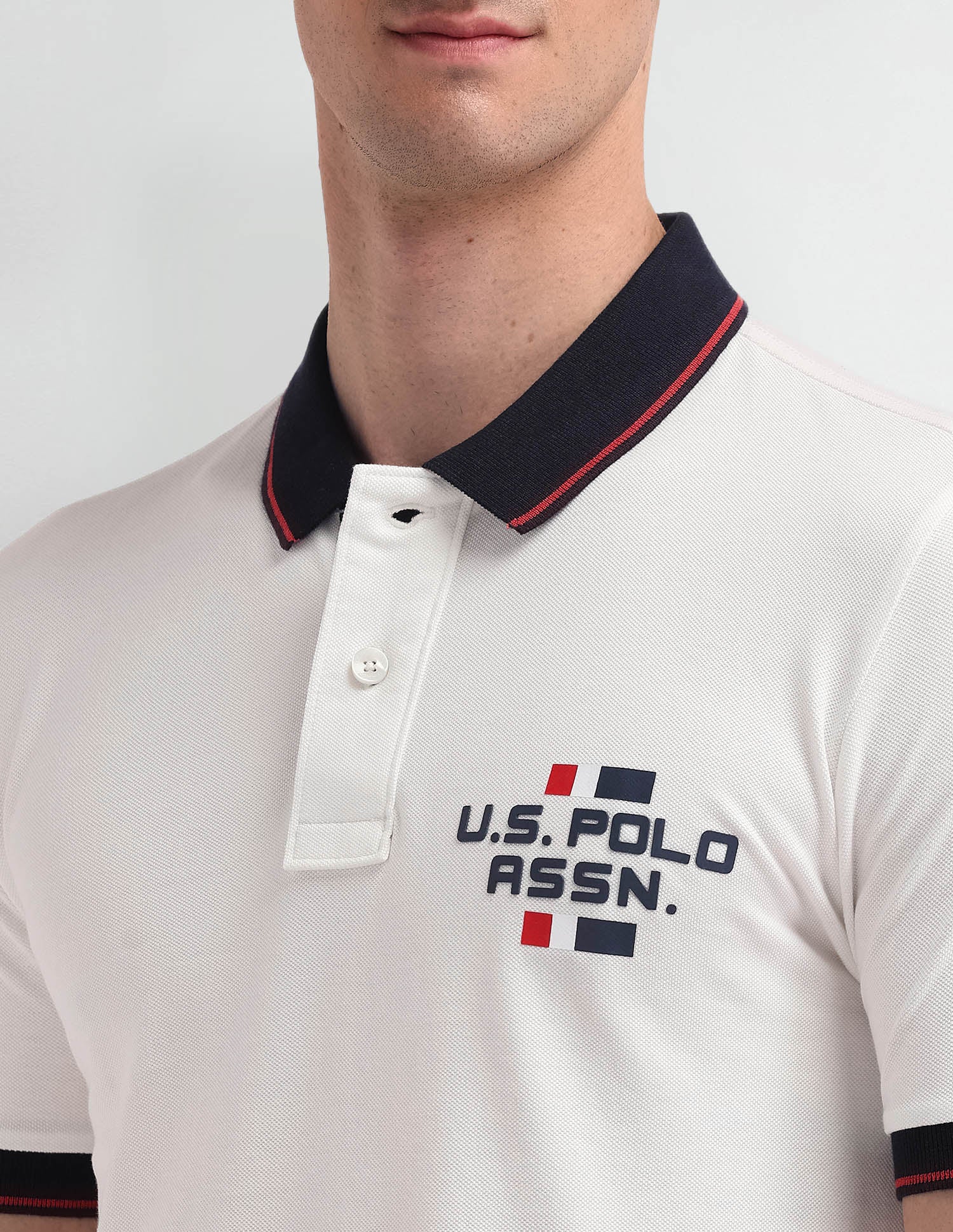 Solid Muscle Fit Polo Shirt Uspa Ivory - U.S. Polo Assn. India | Large