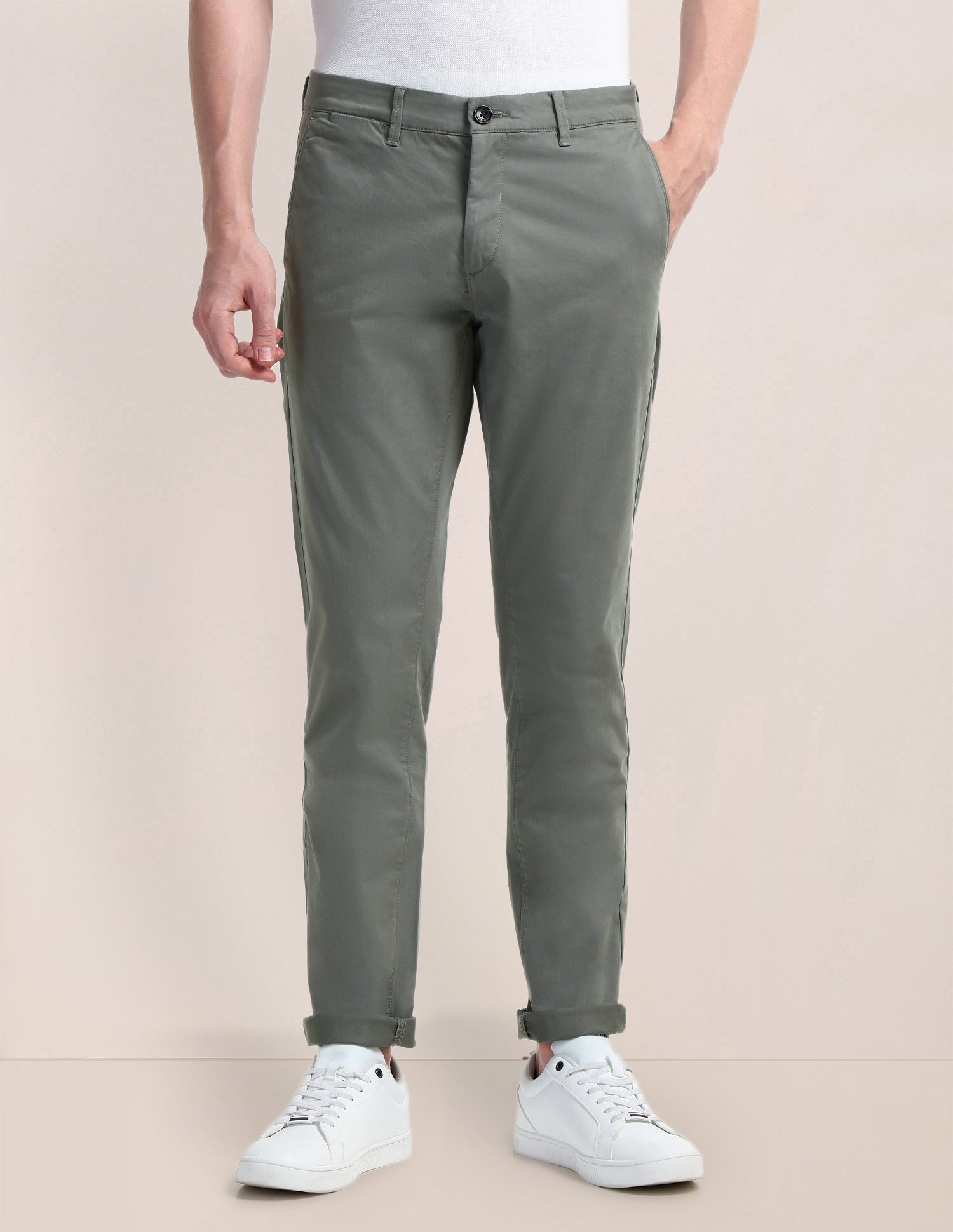 Denver Slim Fit Regular Trousers Grey - U.S. POLO ASSN. | Large