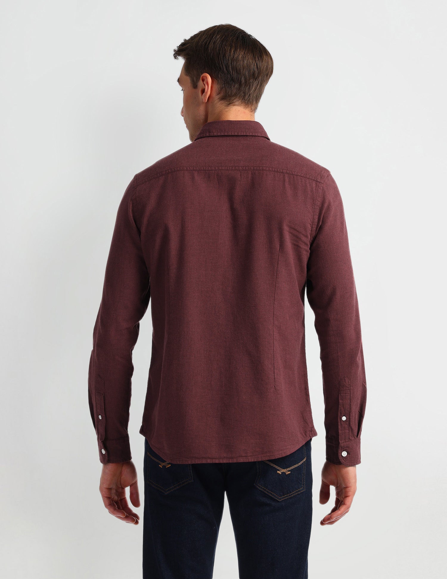 Solid Slim Fit Shirt Maroon - U.S. Polo Assn. India | Large