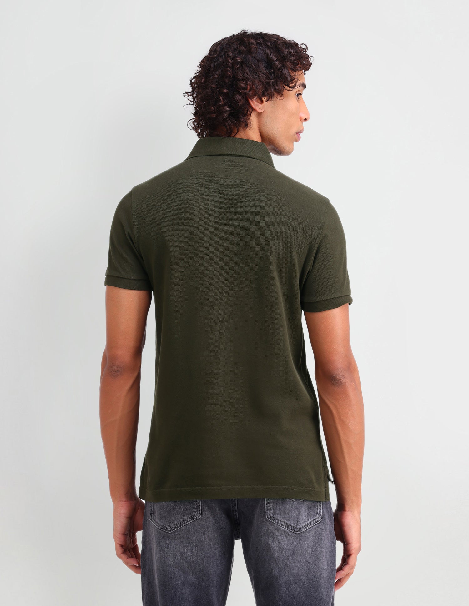 Solid Muscle Fit Polo Shirt Olive Branch - U.S. Polo Assn. India | Large