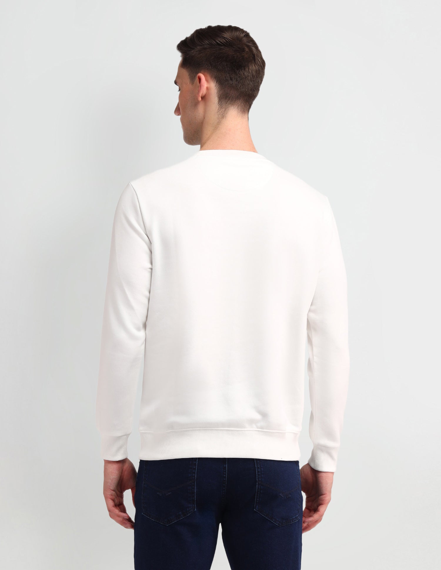 Crew Neck Brand Printed Sweatshirt Ivory - U.S. Polo Assn. India | Large