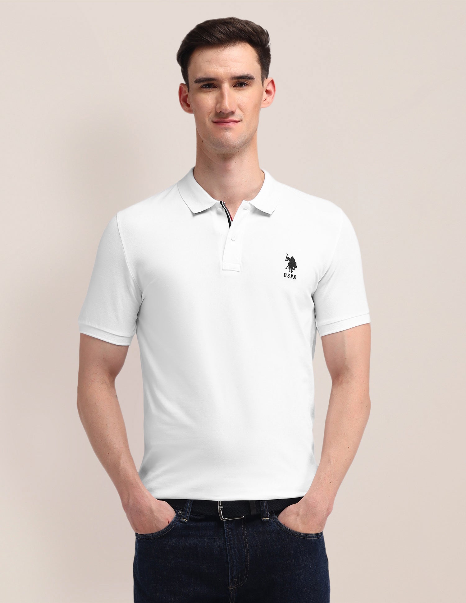 Solid Slim Fit Polo Shirt White - U.S. POLO ASSN. | Large