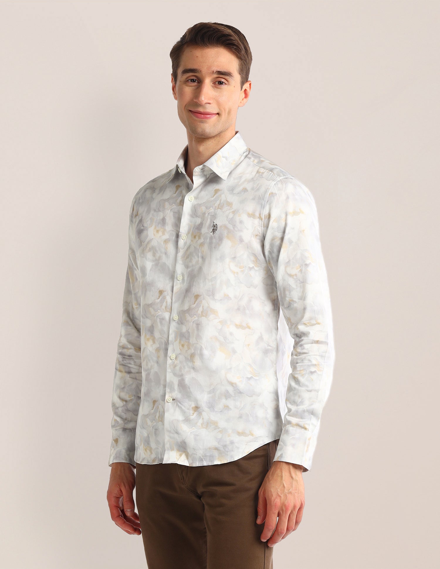 Abstract Regular Fit Shirt Light-Grey - U.S. POLO ASSN. | Large