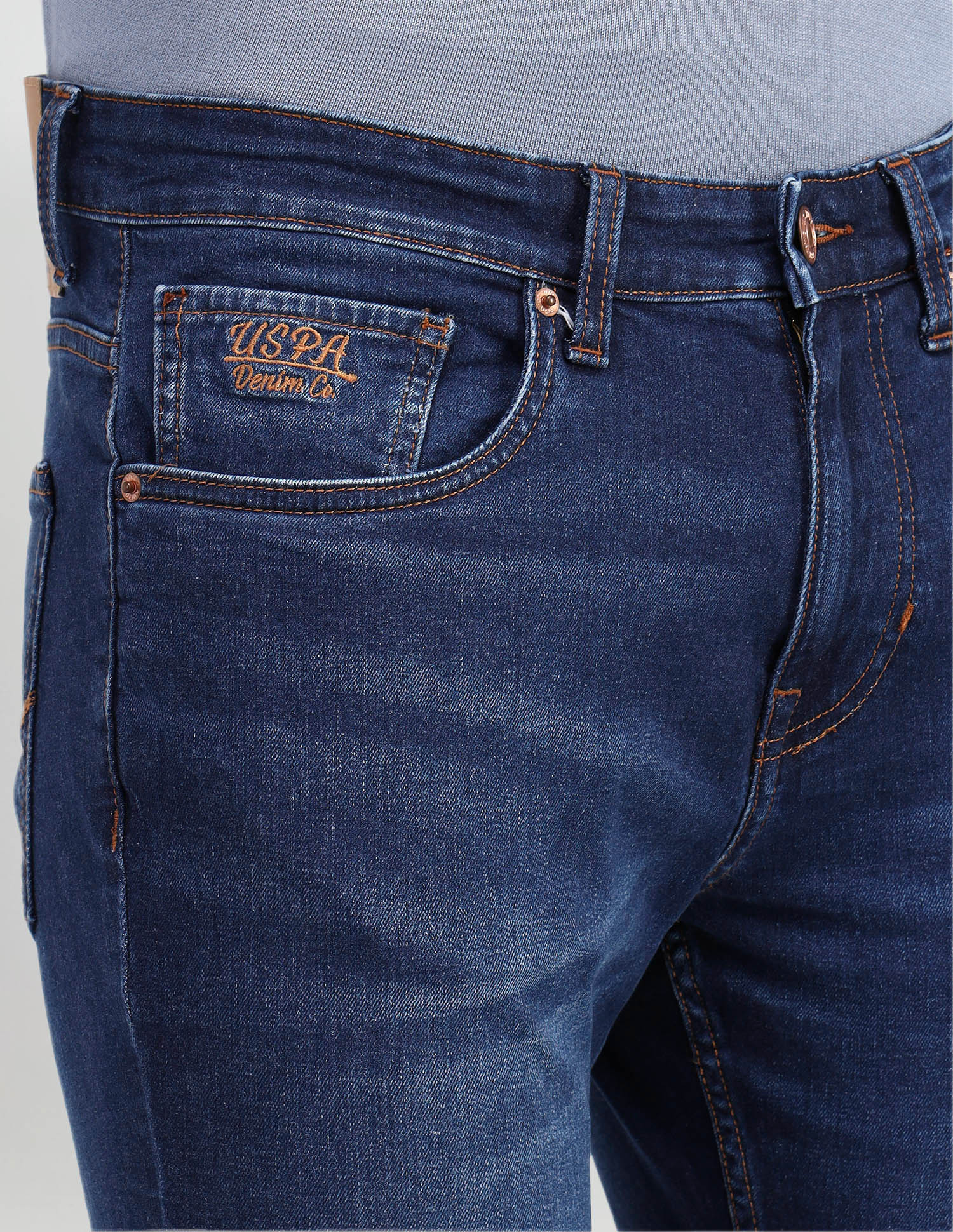 Henry Tapered Cropped Fit Blue Jeans Blue - U.S. Polo Assn. India | Large