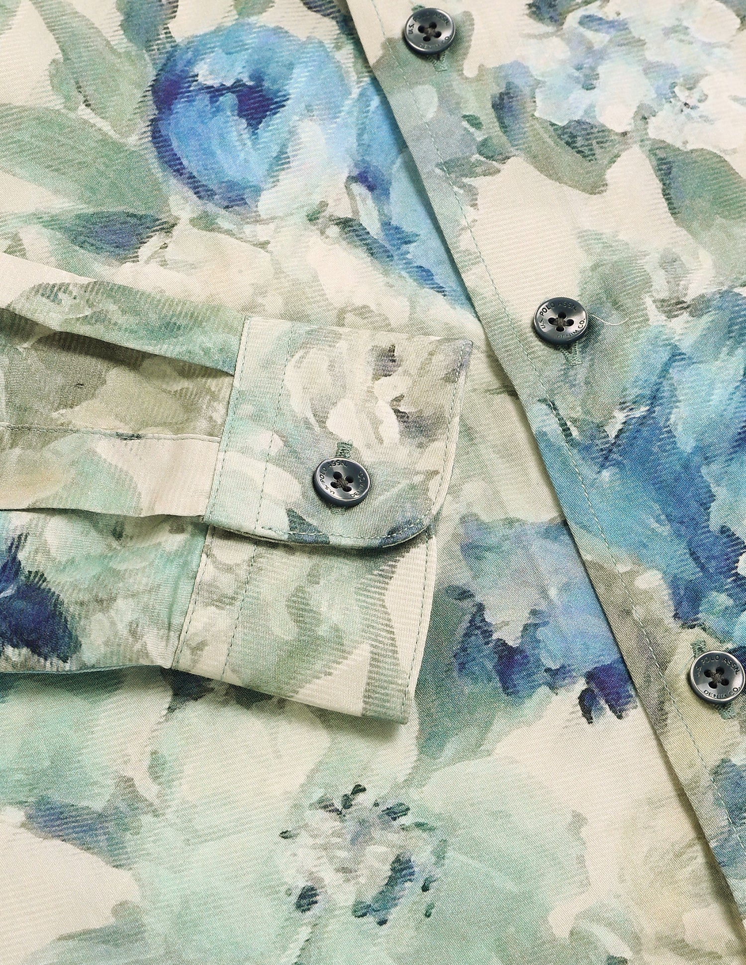 Boys Regular Fit Floral Boys Shirt Green - U.S. POLO ASSN. | Large