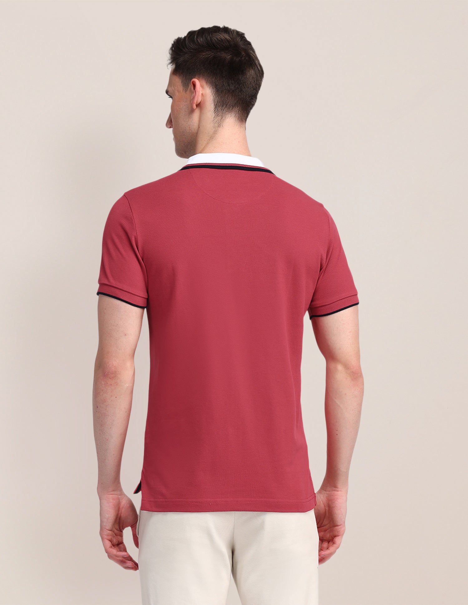 Solid Slim Fit Polo Shirt Red - U.S. Polo Assn. India | Large