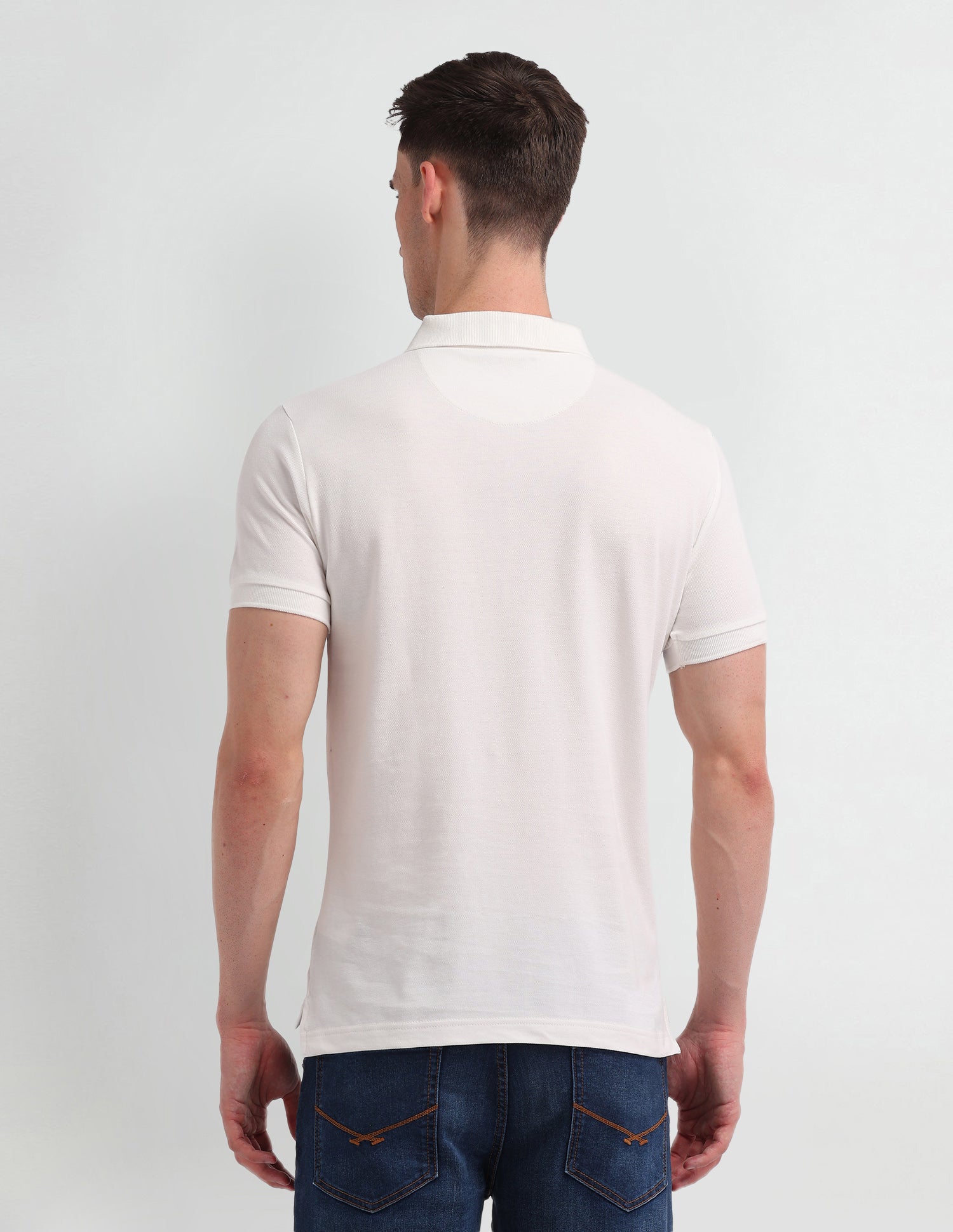 Brand Printed Muscle Fit Polo Shirt Uspa Ivory - U.S. Polo Assn. India | Large