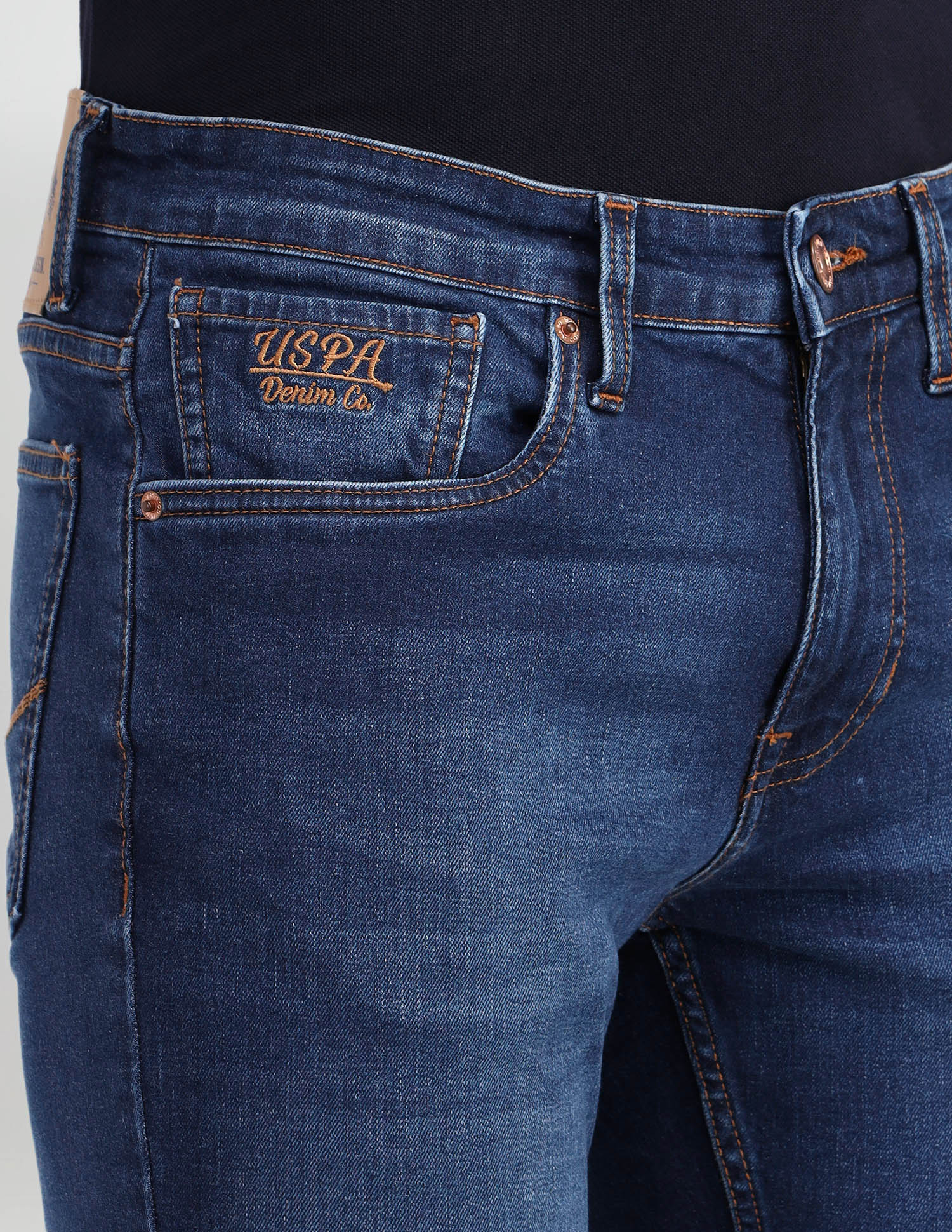 Brandon Slim Tapered Fit Blue Jeans Blue - U.S. Polo Assn. India | Large