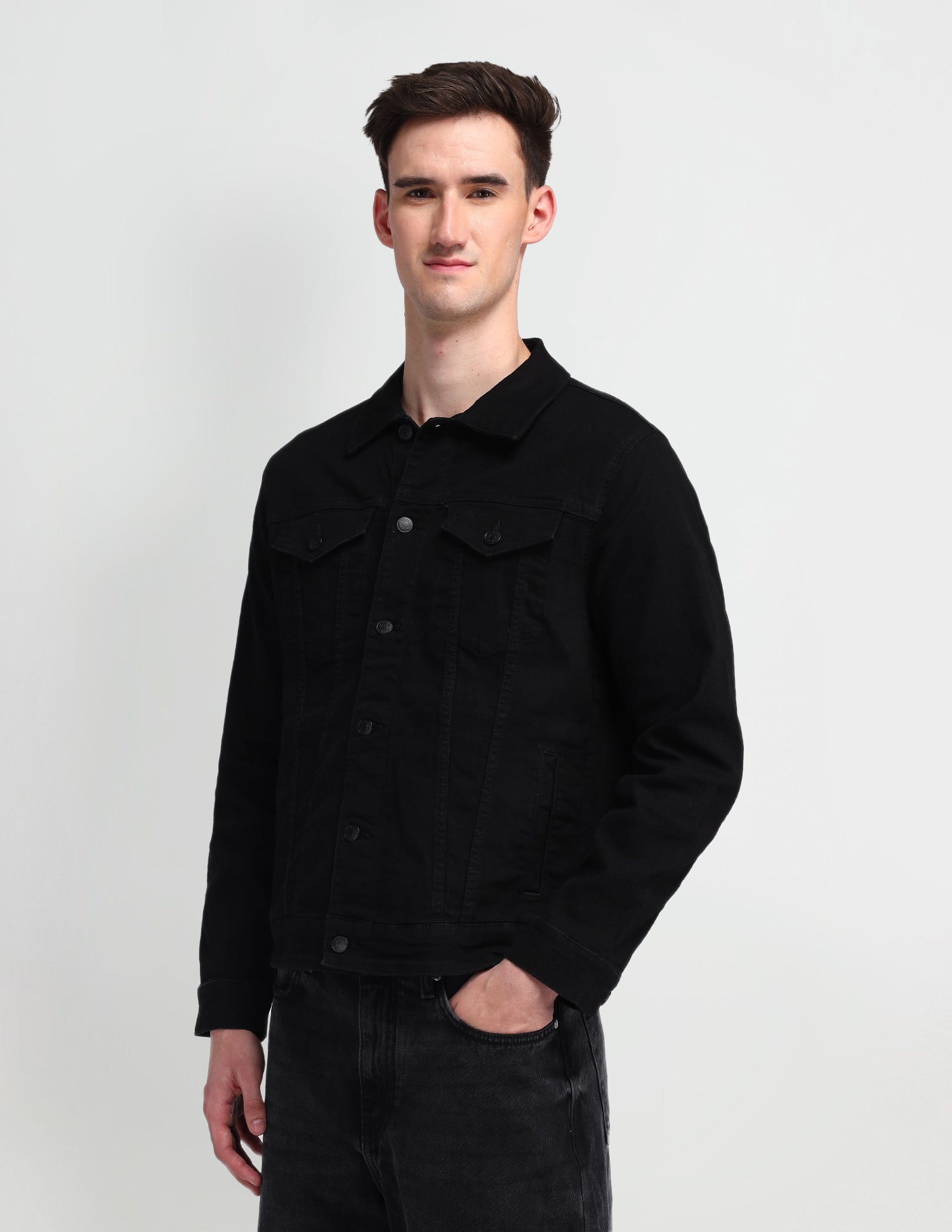 Solid Spread Collar Jacket Black - U.S. Polo Assn. India | Large