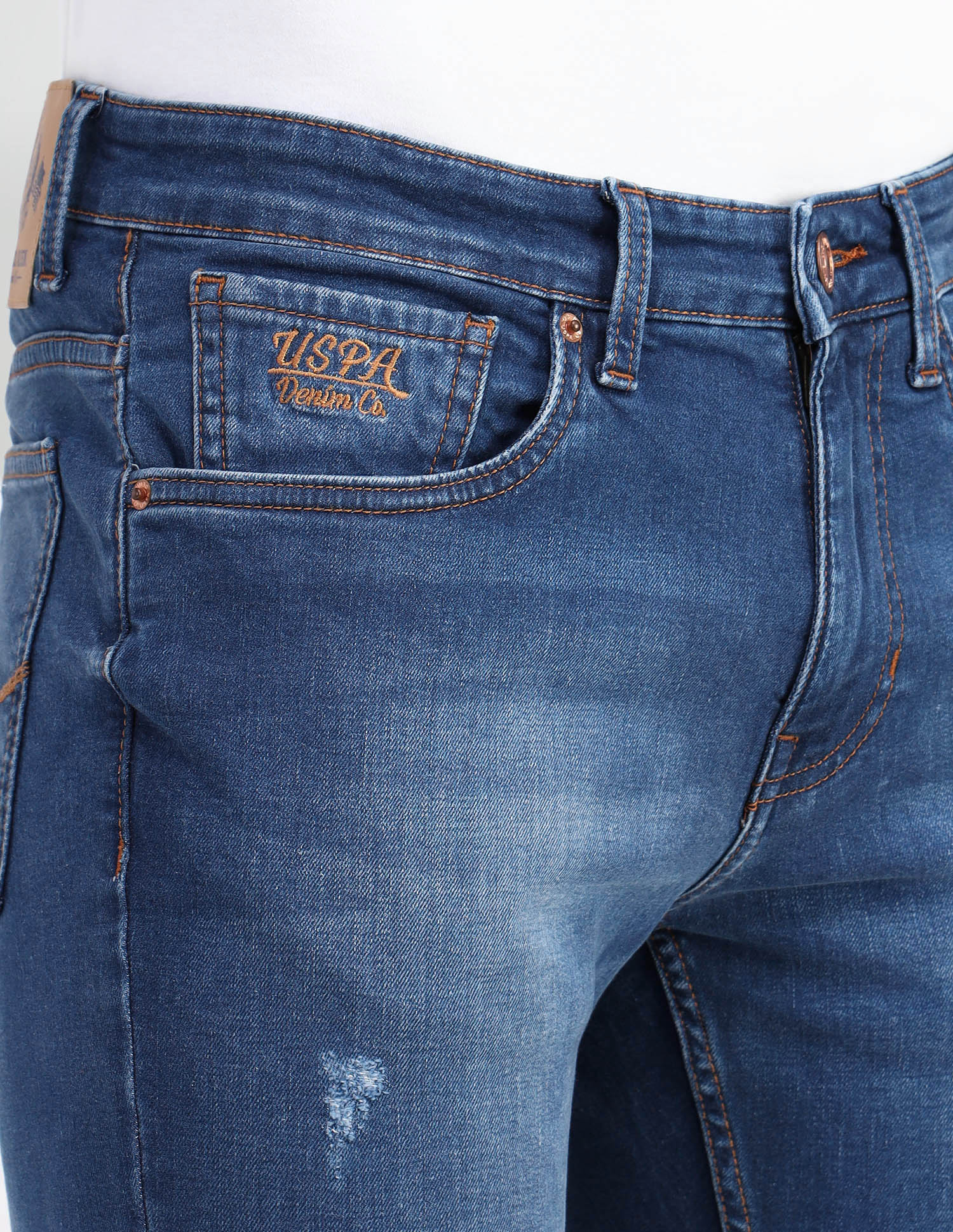 Brandon Slim Tapered Fit Blue Jeans Blue - U.S. Polo Assn. India | Large