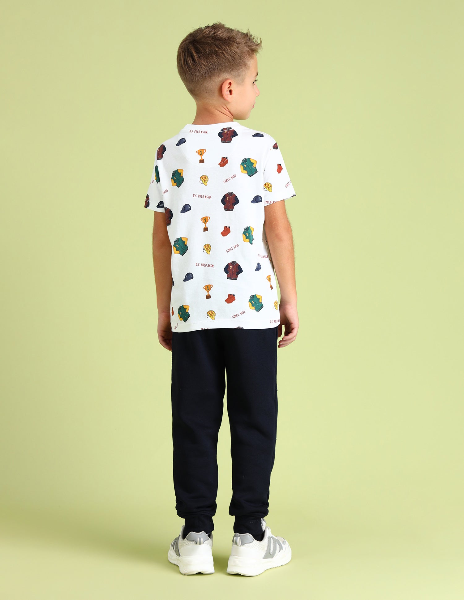 Boys Crew Neck Graphic Printed T-Shirt Ivory - U.S. Polo Assn. India | Large