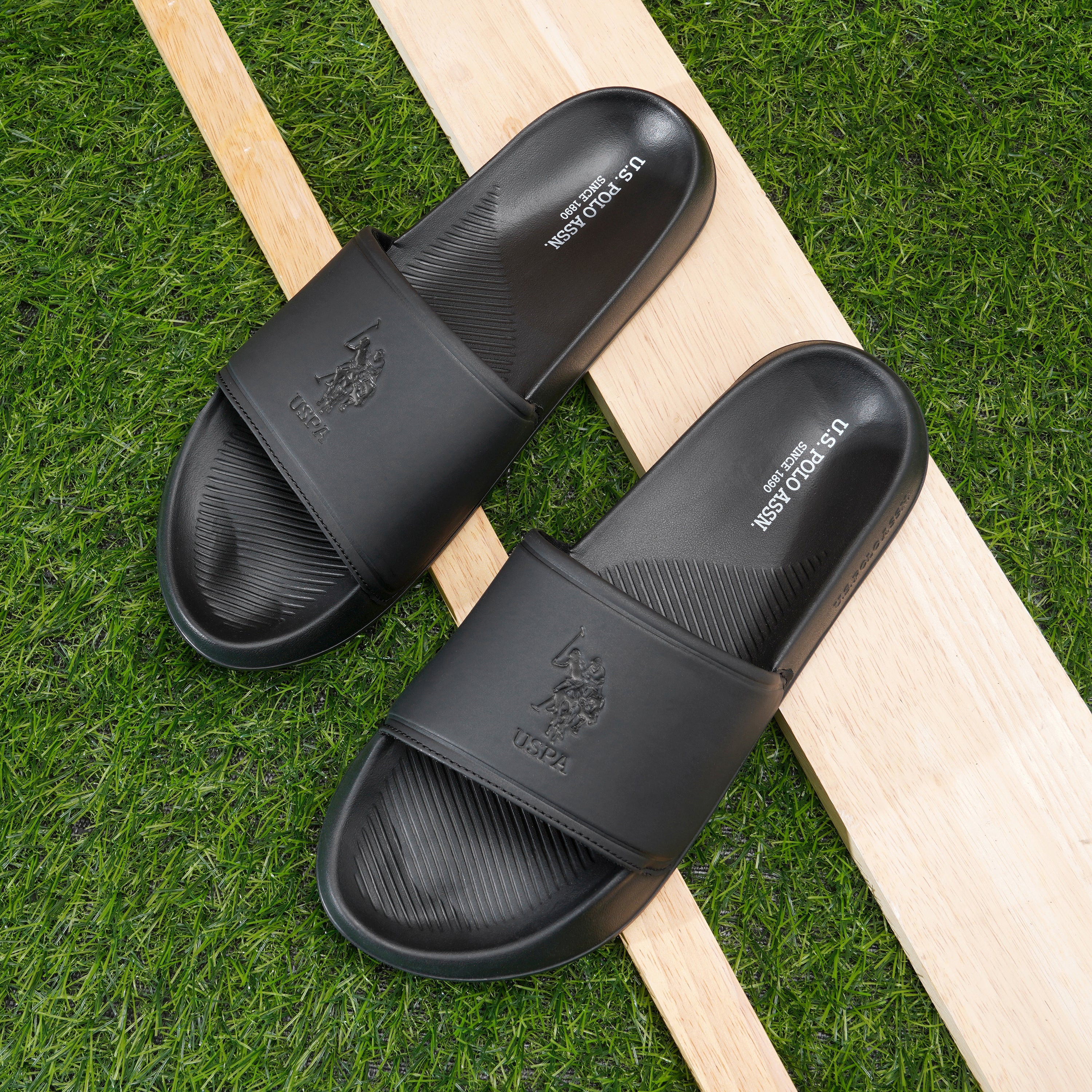 Men Roan Sliders Black - U.S. Polo Assn. India | Large