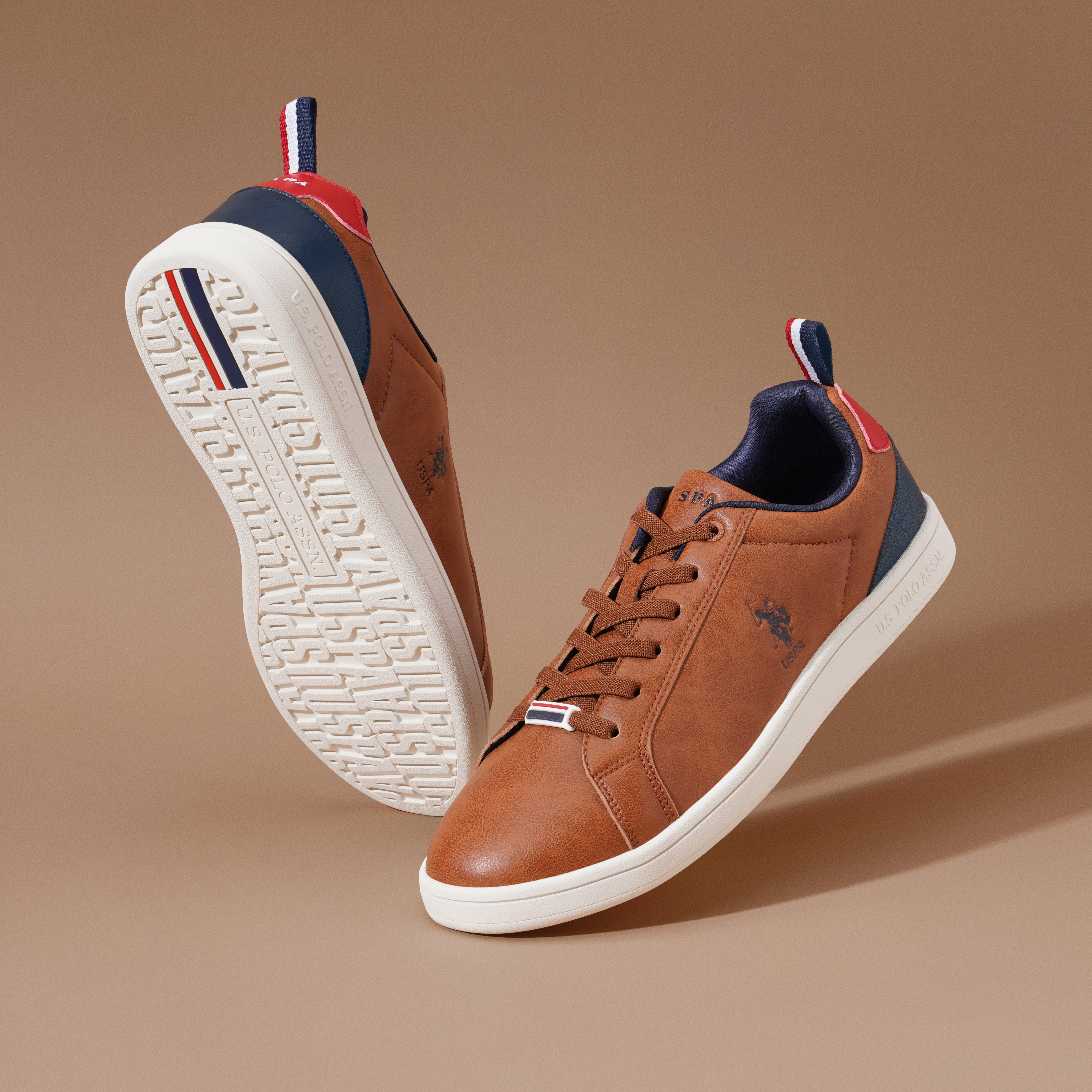 Colour Block Panelled Stefan 3.0 Sneakers Tan - U.S. Polo Assn. India | Large
