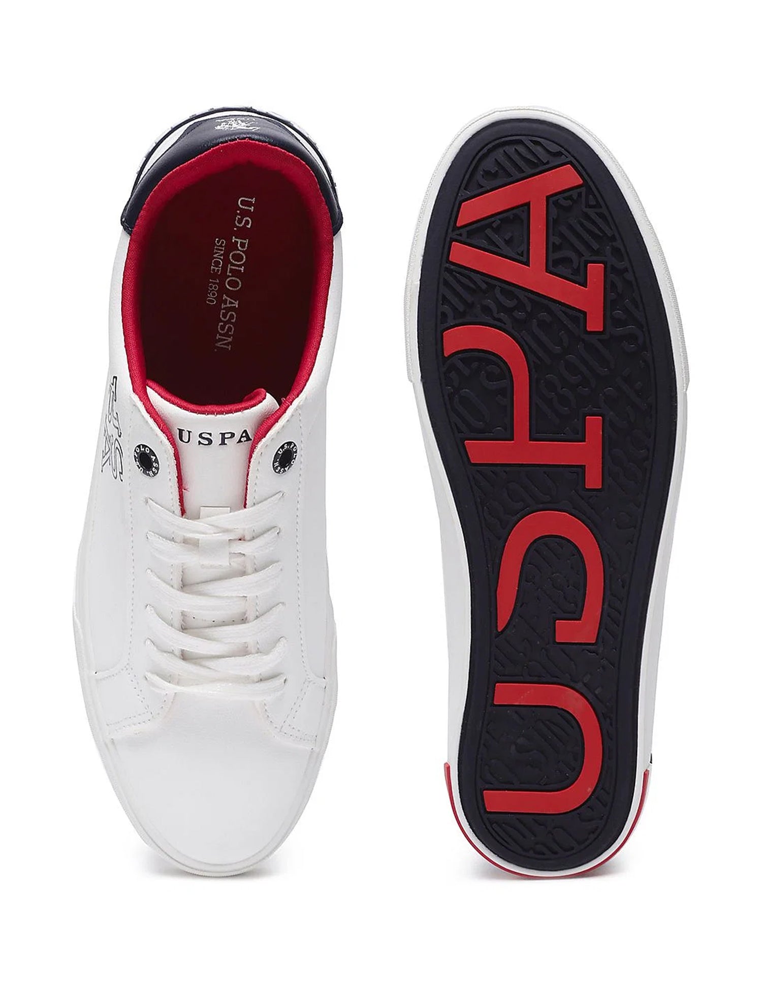 Men Panelled Brand Print Ramus 4.0 Sneakers Off White - U.S. Polo Assn. India | Large