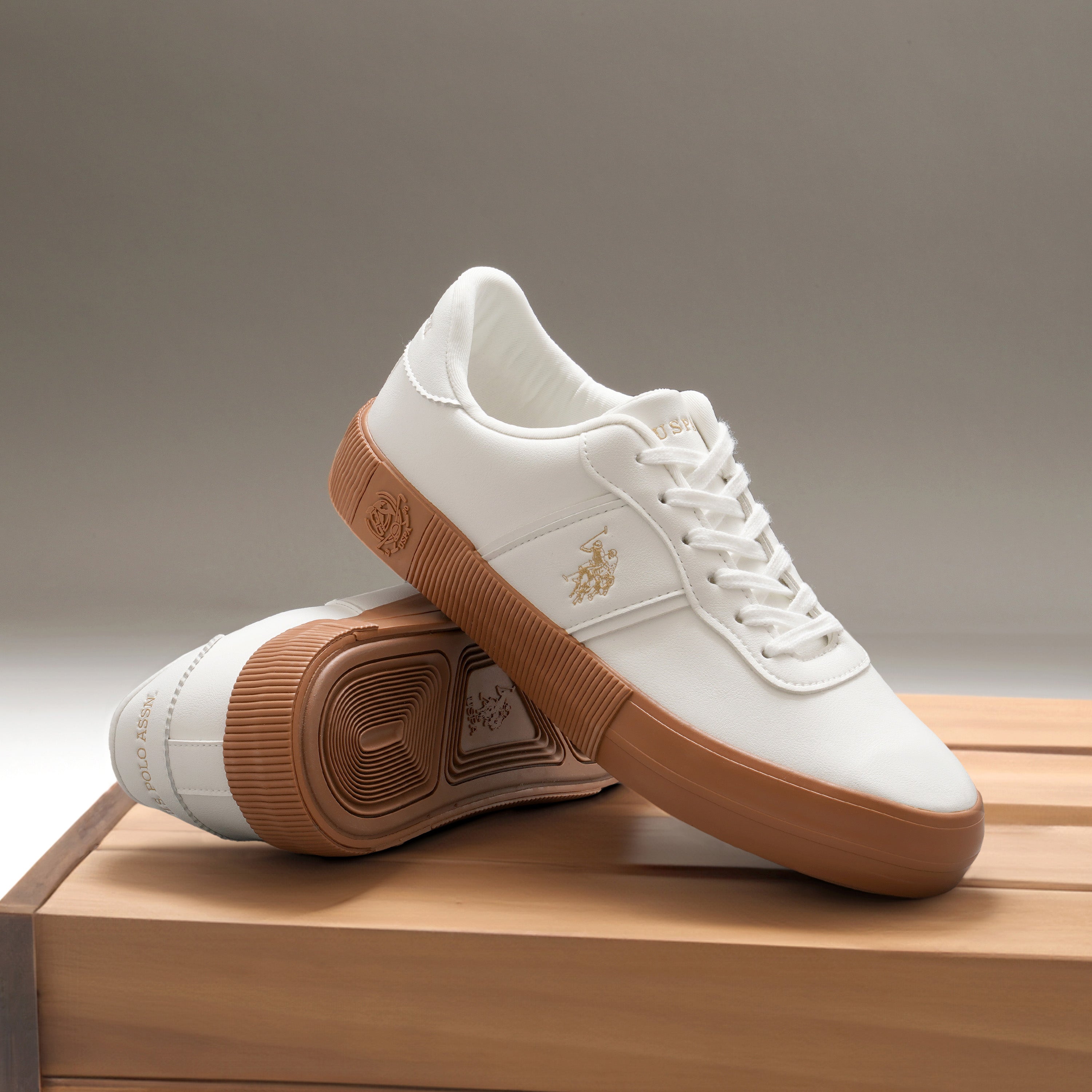 Men Round Toe Mees 3.0 Sneakers Off White - U.S. Polo Assn. India | Large