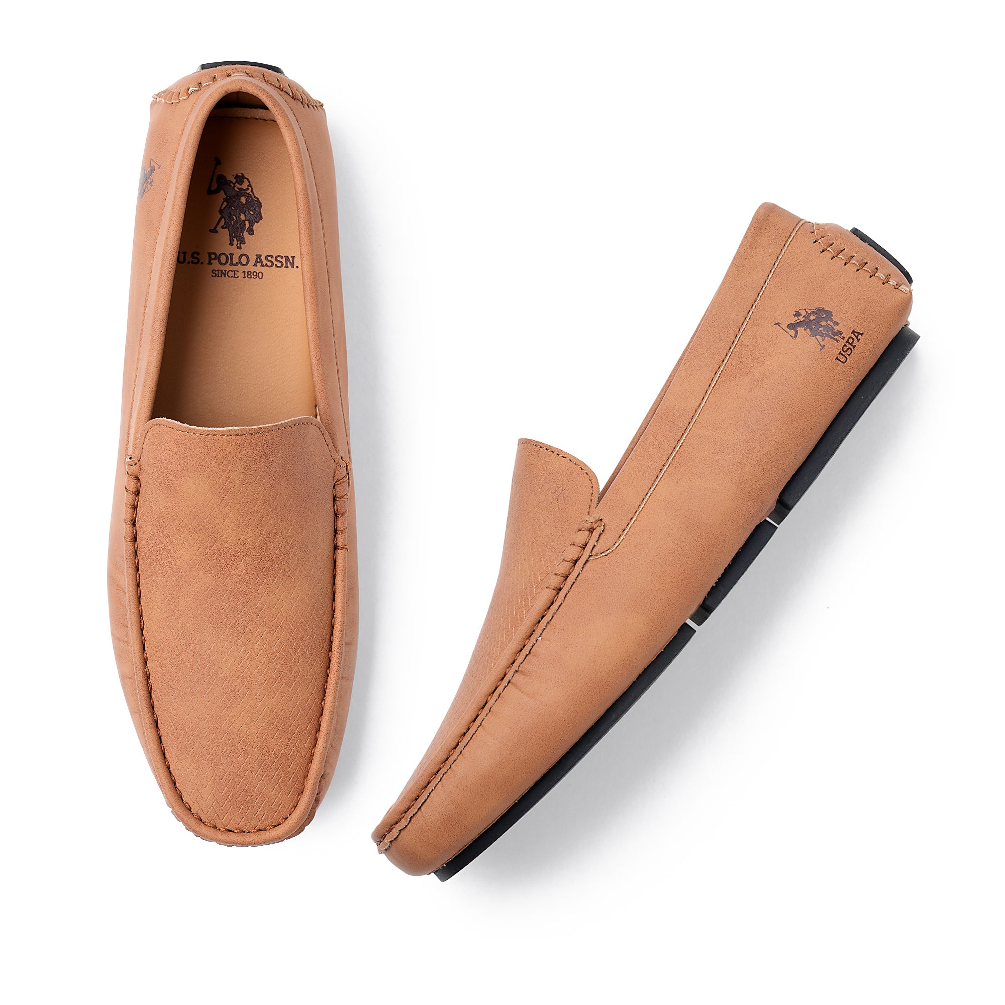 Men Colin 6.0 Textured Loafers Tan - U.S. Polo Assn. India | Large