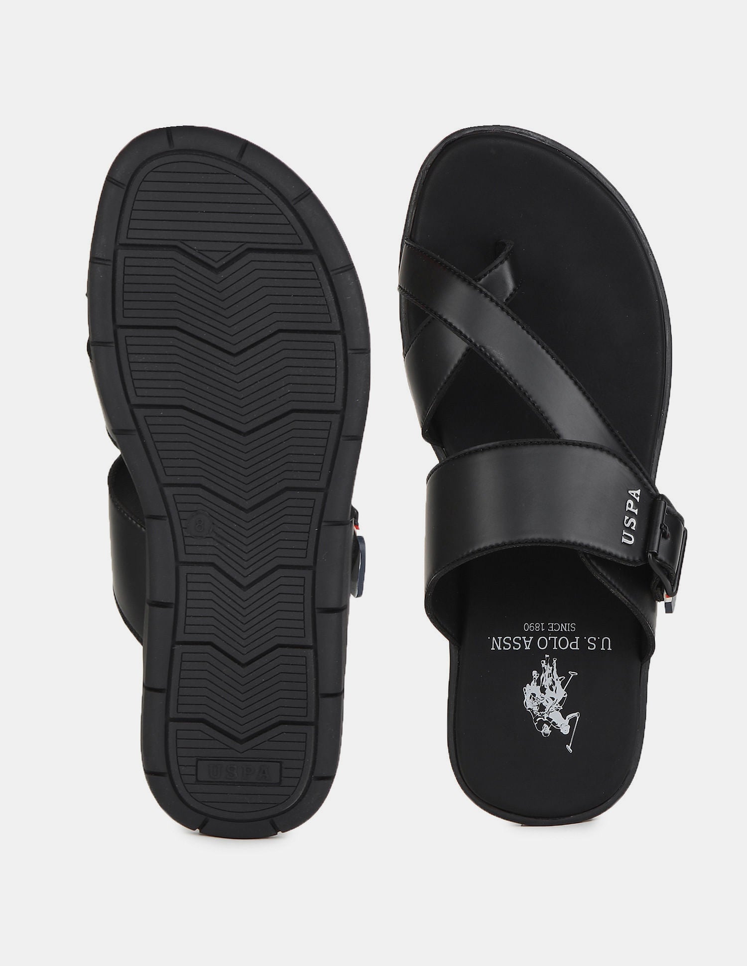 Men Angus Flip Flops Black - U.S. Polo Assn. India | Large