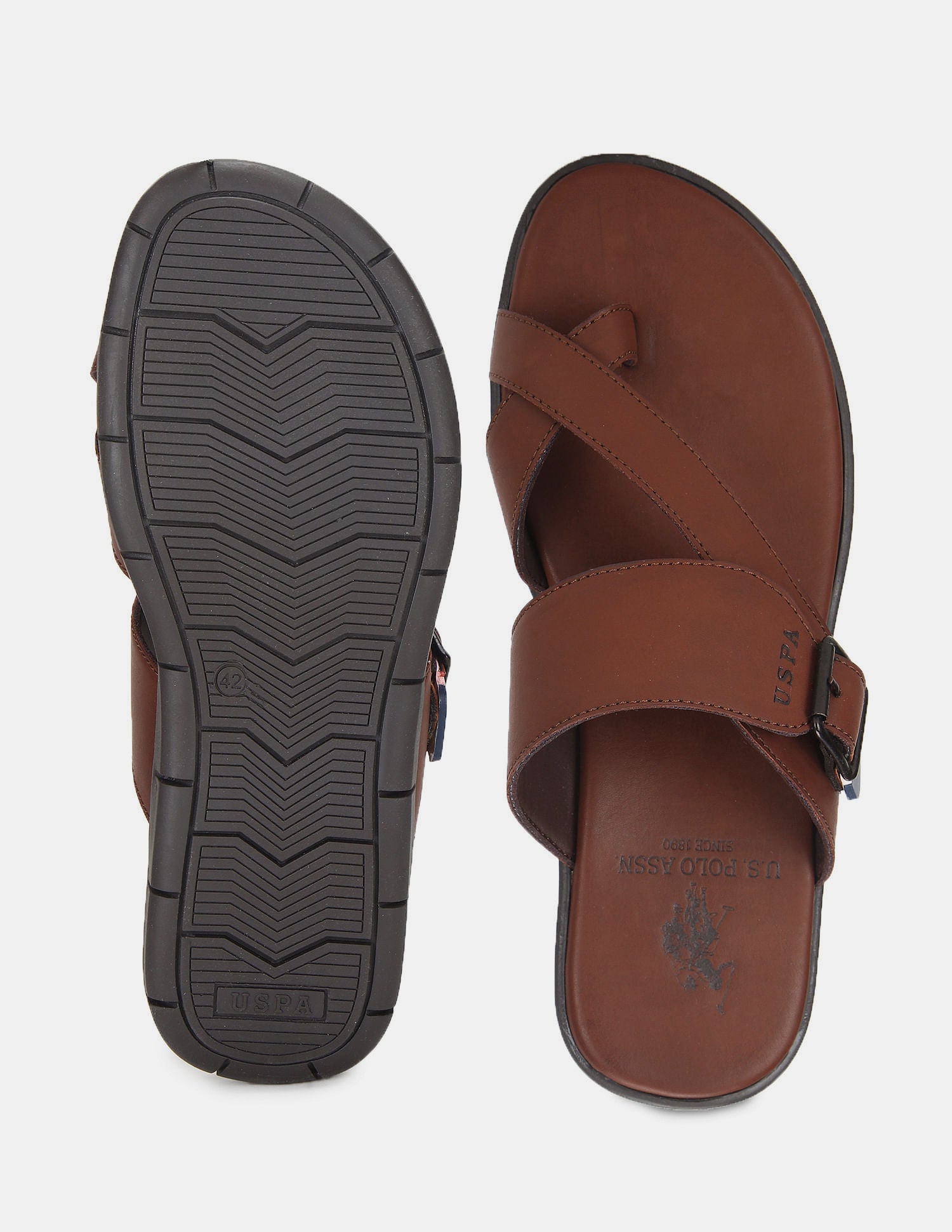 Men Angus Flip Flops Tan - U.S. Polo Assn. India | Large