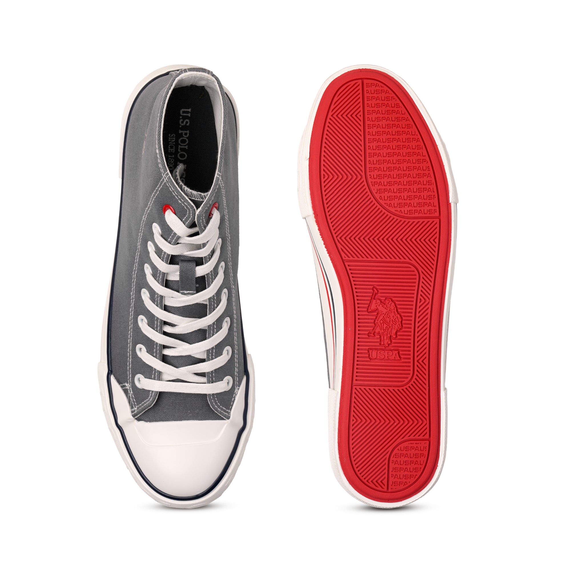 Men Vlair 2.0 Canvas Mid Top Casual Shoes Grey - U.S. POLO ASSN. | Large