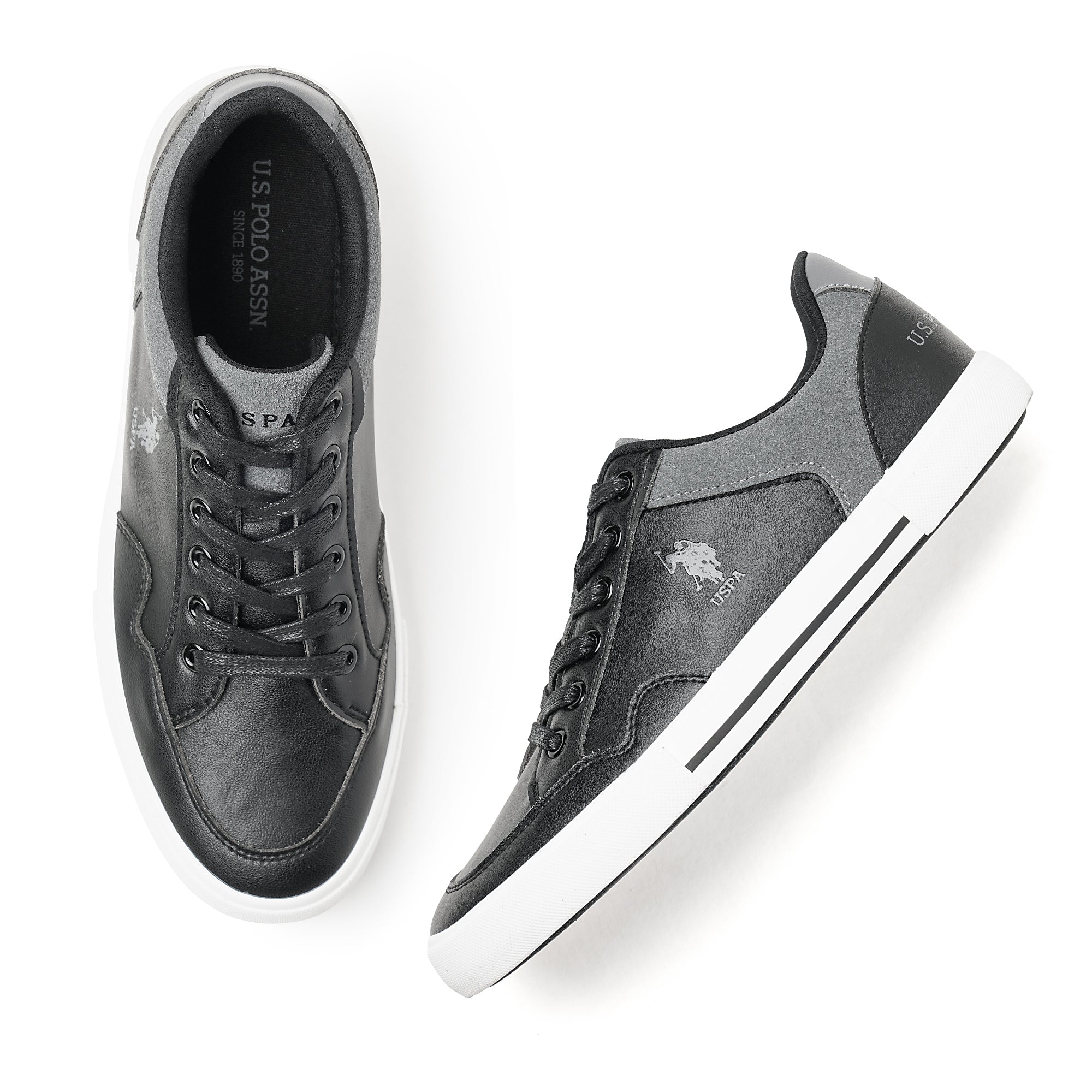 Men Hampton 4.0 Colourblocked Sneakers Black - U.S. Polo Assn. India | Large