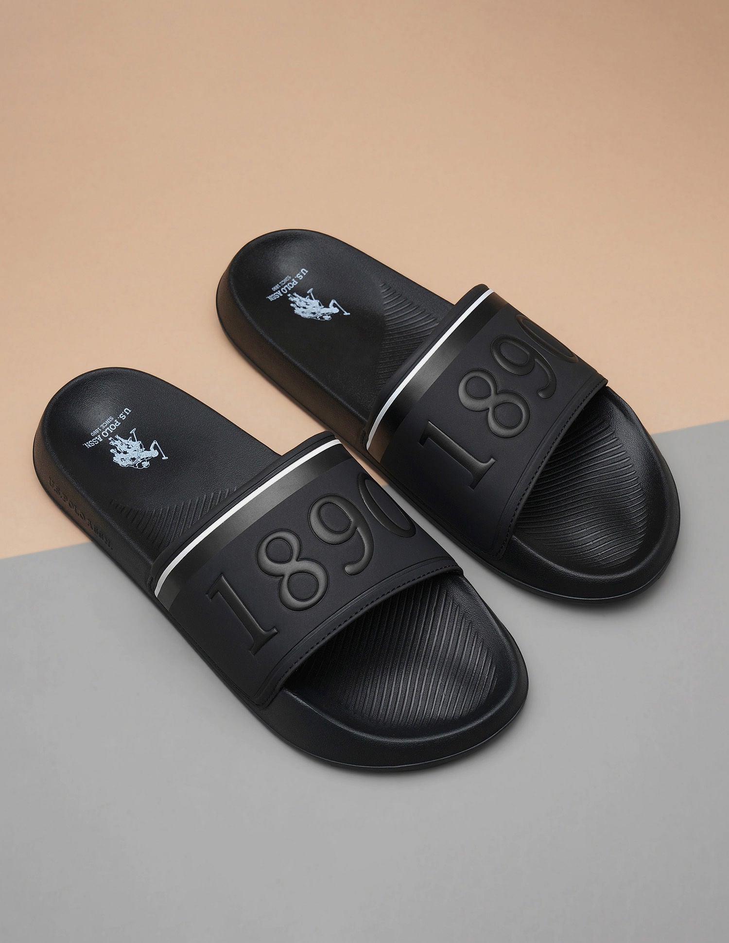 Men Typographic Kohana Sliders Black - U.S. Polo Assn. India | Large