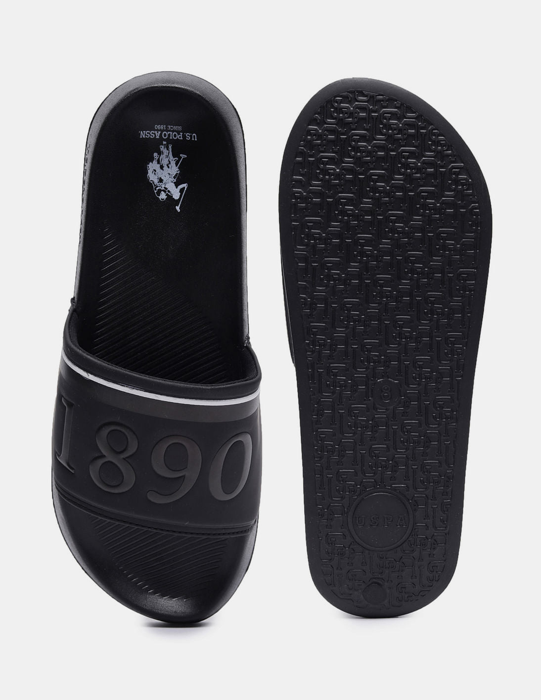 Men Typographic Kohana Sliders Black - U.S. Polo Assn. India | Large