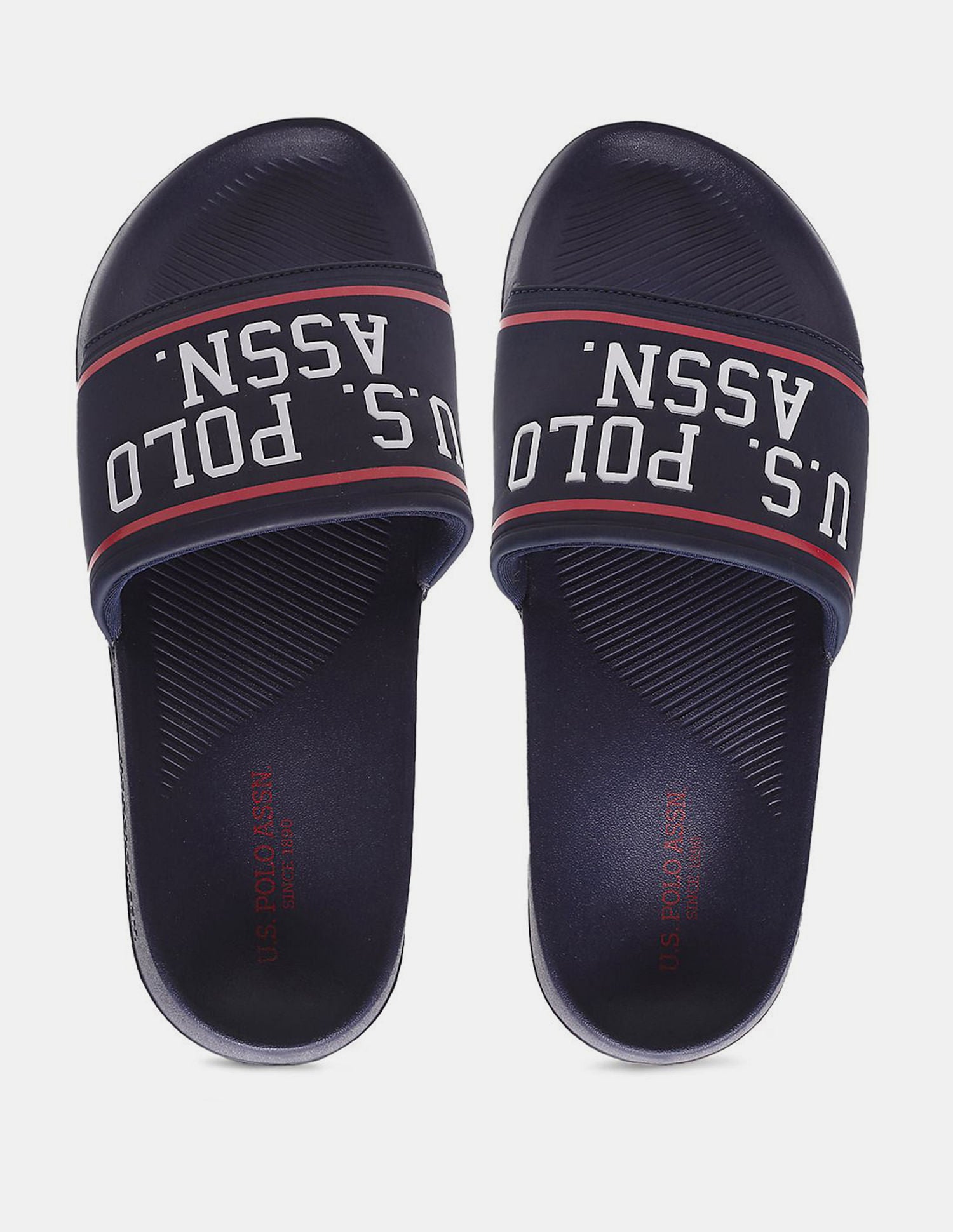 Men Brand Printed Trojan Sliders Navy - U.S. Polo Assn. India | Large