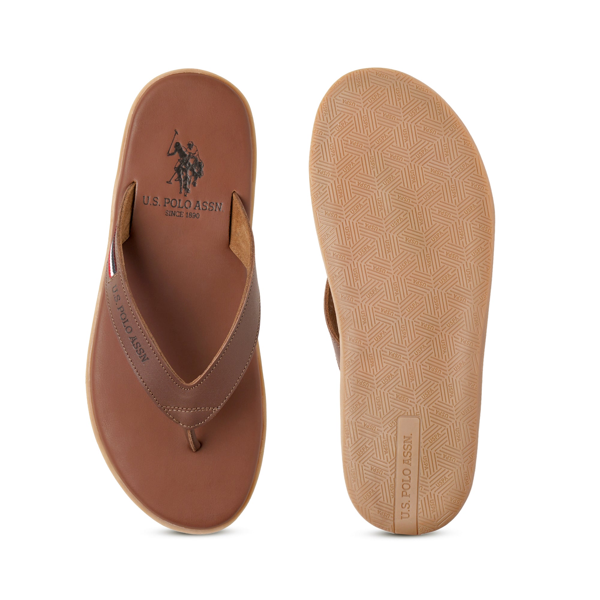 Men Aura Flip Flops Brown - U.S. Polo Assn. India | Large