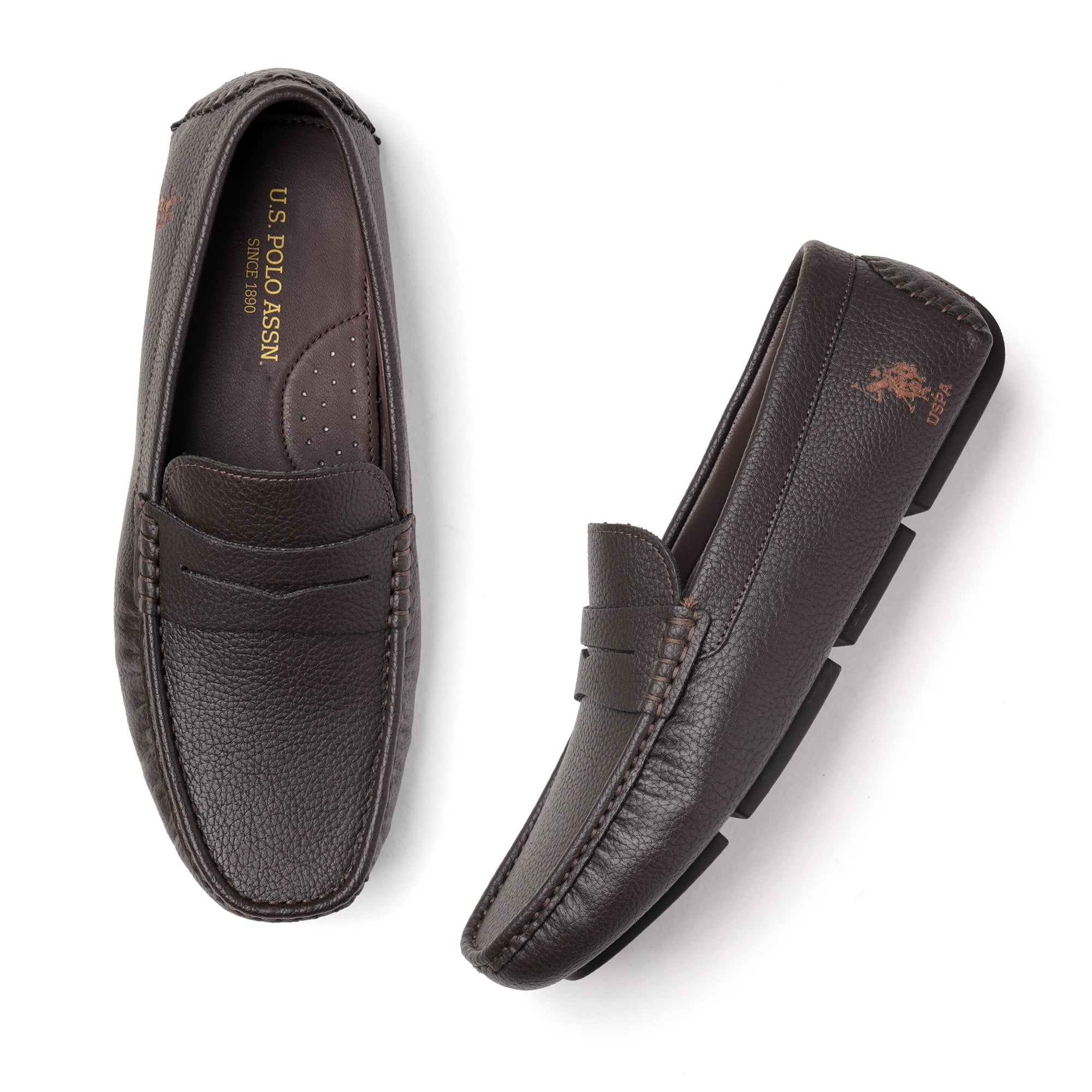 Men Kiger 2.0 Textured Loafers Brown - U.S. Polo Assn. India | Large