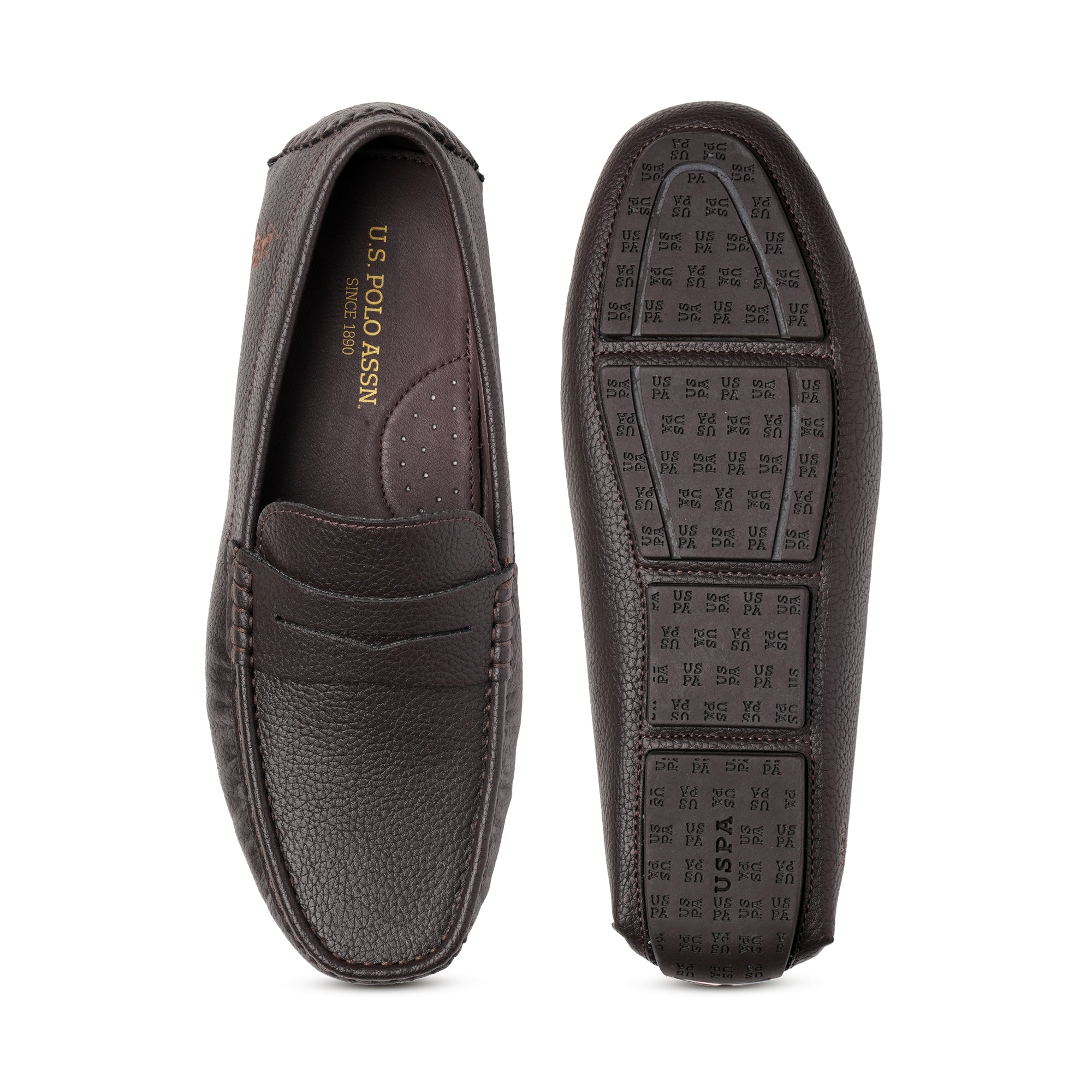 Men Kiger 2.0 Textured Loafers Brown - U.S. Polo Assn. India | Large