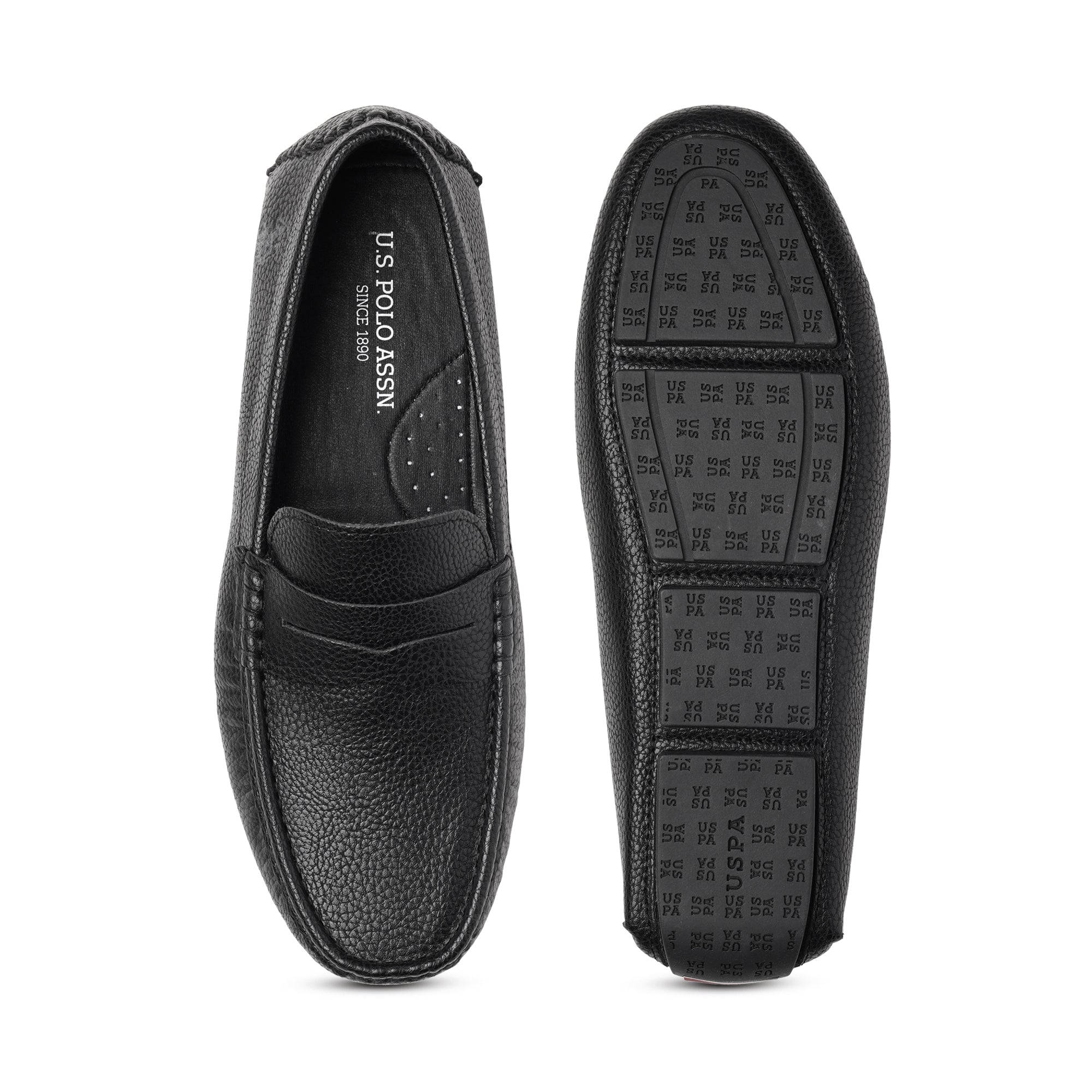 Men Kiger 2.0 Textured Loafers Black - U.S. Polo Assn. India | Large
