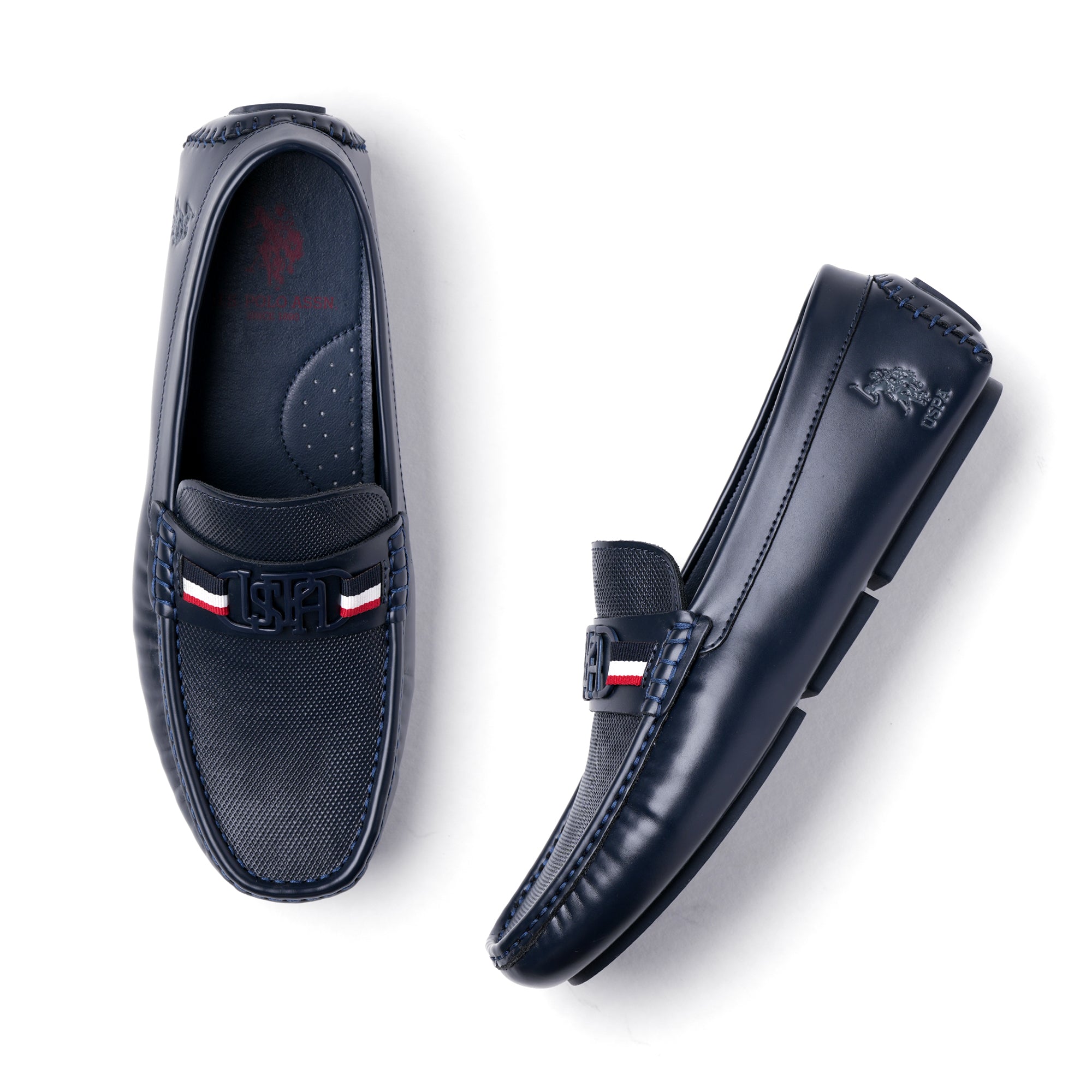 Men Anton 2.0 Textured Loafers Navy - U.S. Polo Assn. India | Large