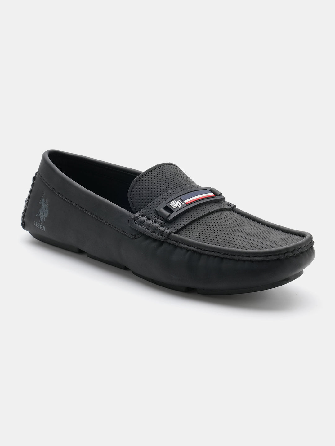 Men Barnes 5.0 Textured Loafers Black - U.S. Polo Assn. India | Large