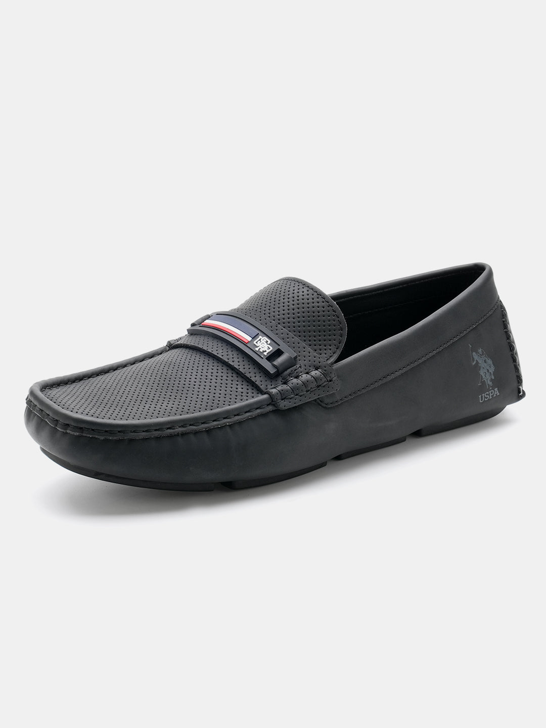 Men Barnes 5.0 Textured Loafers Black - U.S. Polo Assn. India | Large