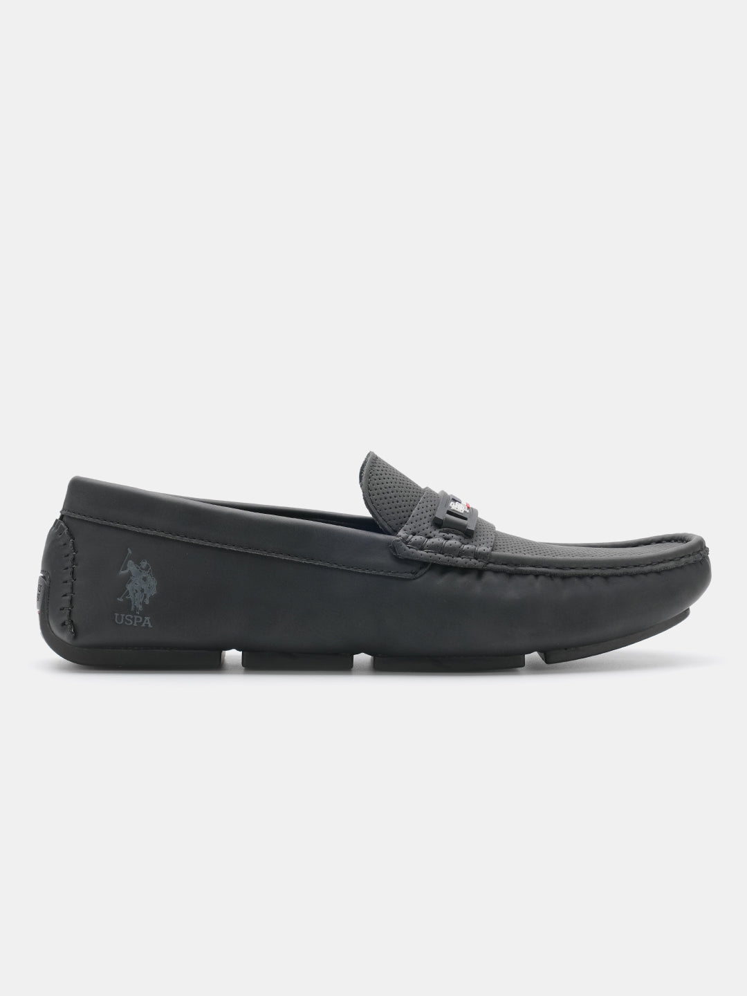 Men Barnes 5.0 Textured Loafers Black - U.S. Polo Assn. India | Large