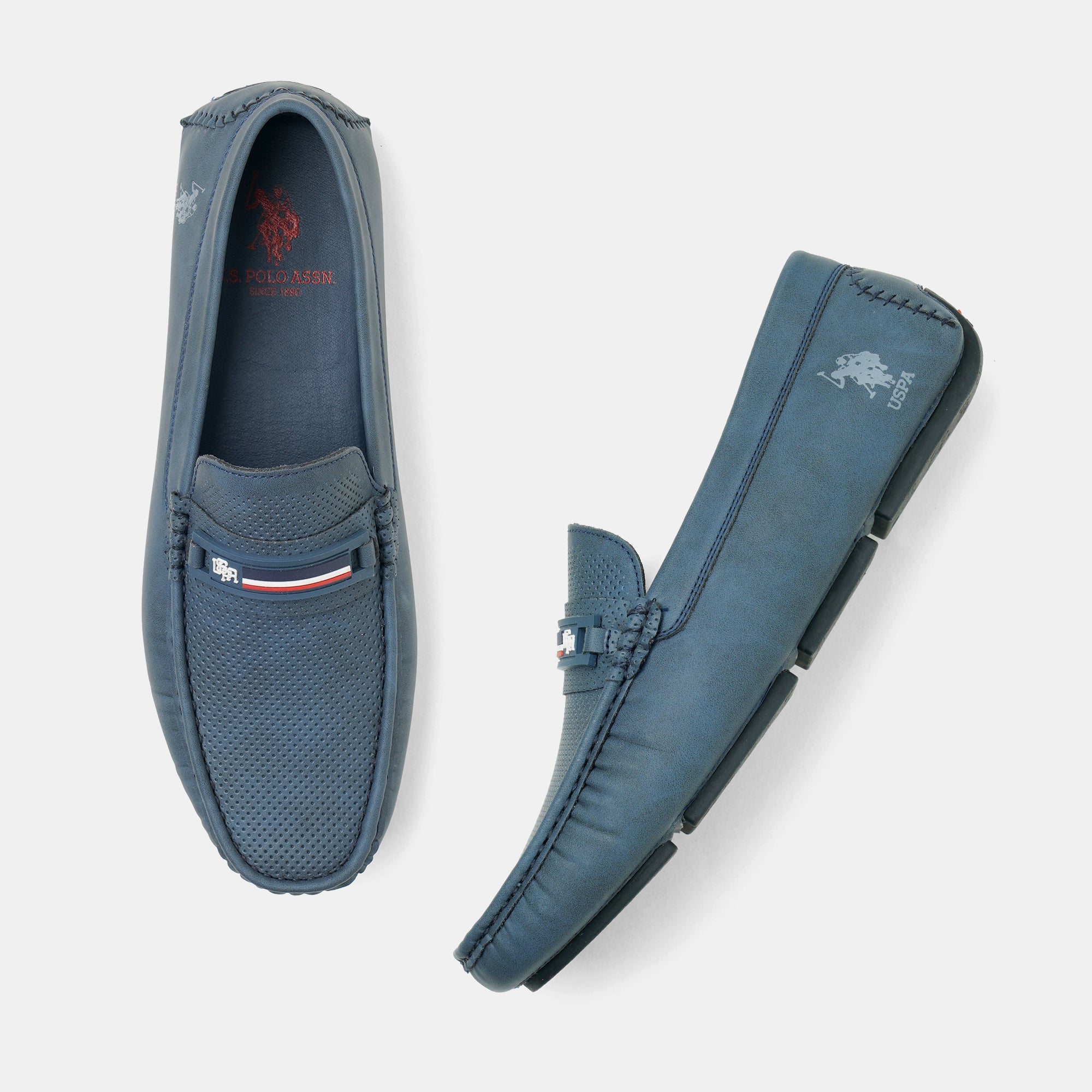 Men Barnes 5.0 Textured Loafers Navy - U.S. Polo Assn. India | Large